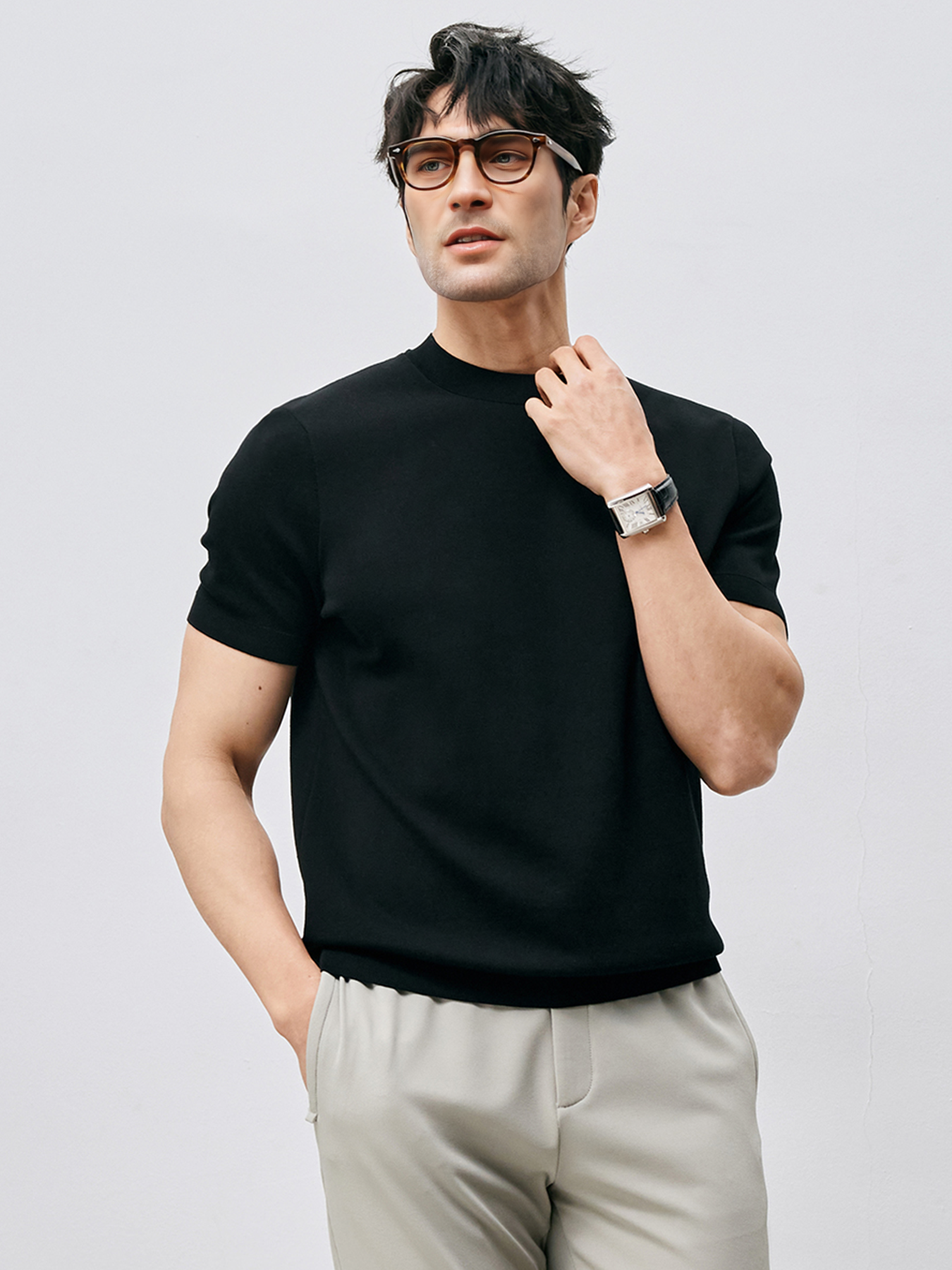 GentleKnit Short Sleeve Knitted T-Shirt