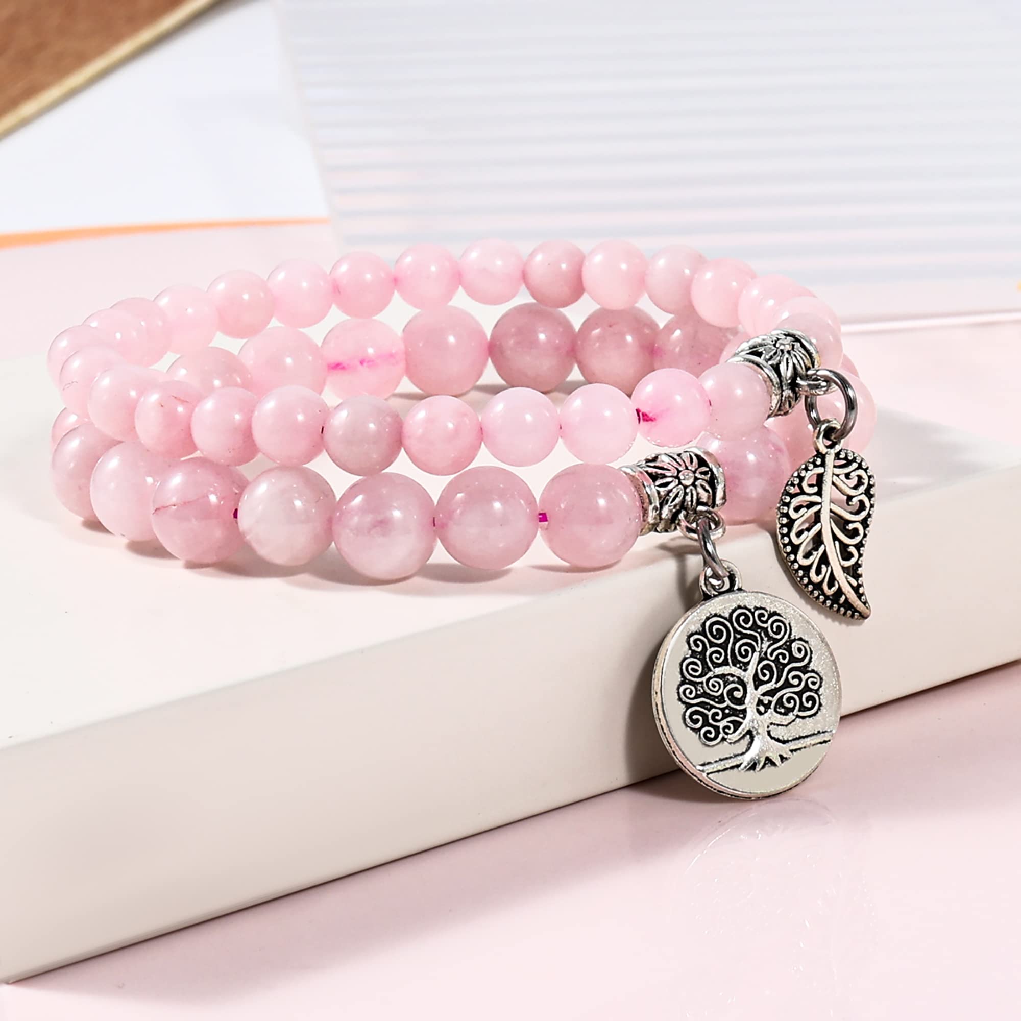 Rose Quartz Crystal Healing Bracelets