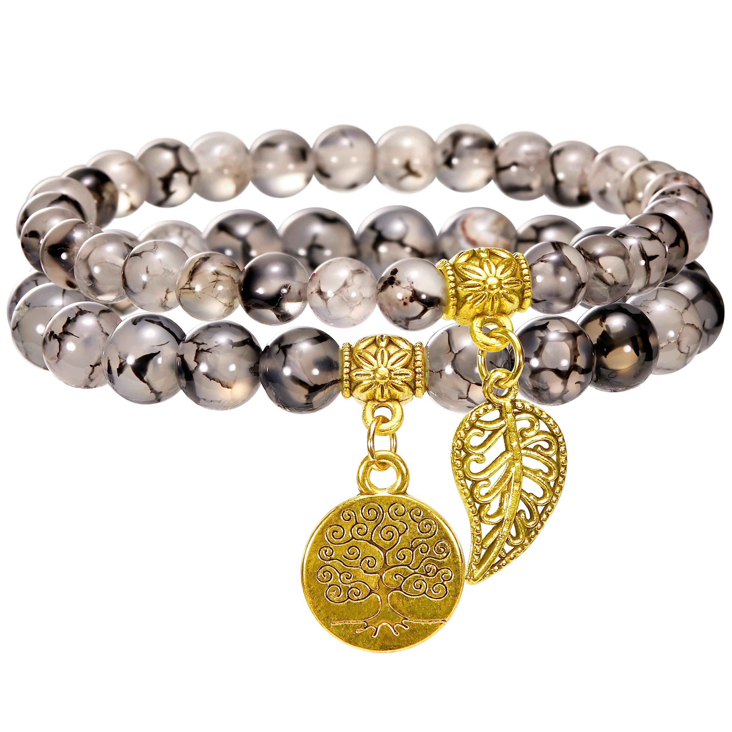 Black Dragon Vein Agate Crystal Bracelet-Protection