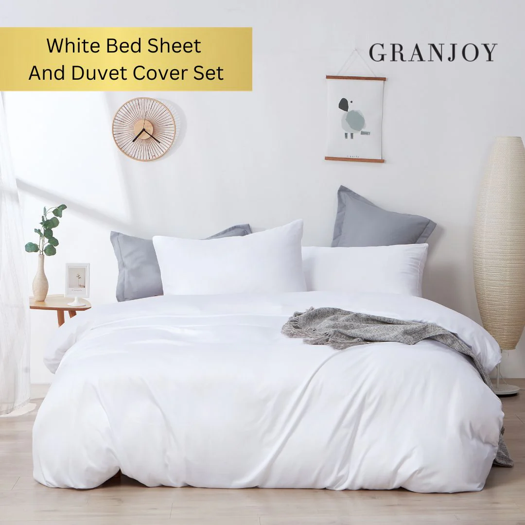White Bed Sheet Duvet Cover Set -  Bedsheet