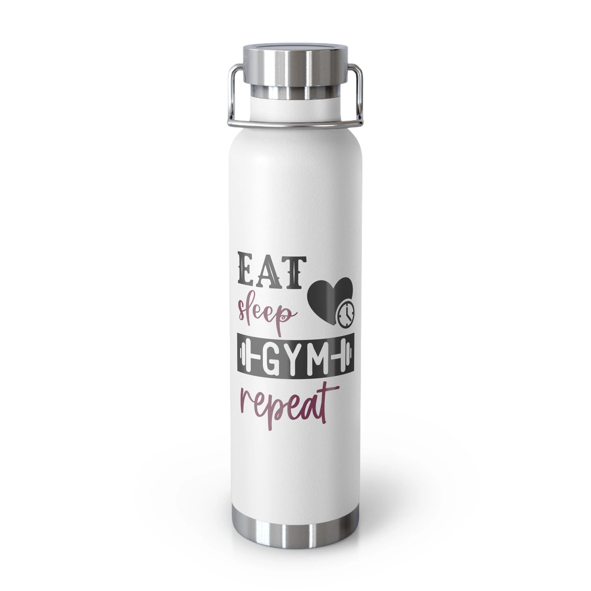 Eat, Sleep, Gym, Repeat Copper Vacuum Insulated Bottle, 22oz