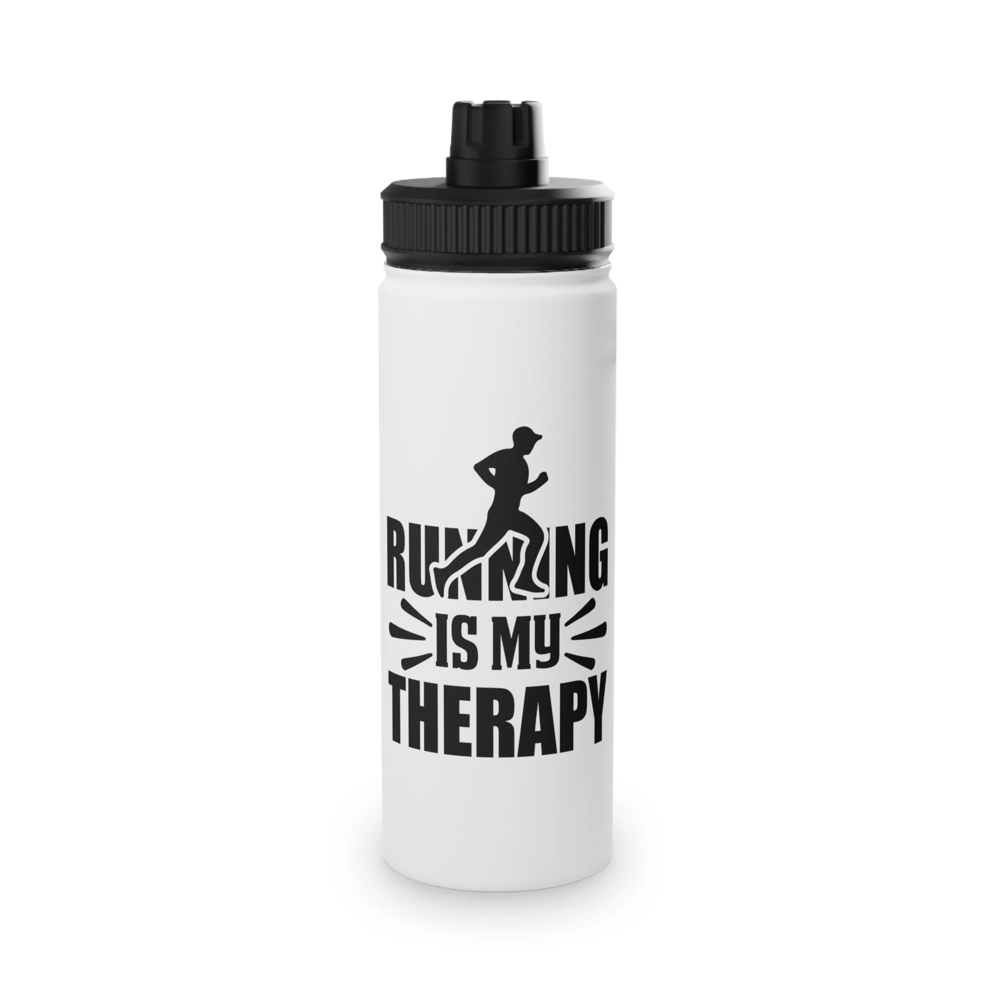 Running is my Therapy Stainless Steel Sports Bottle/Lid combo