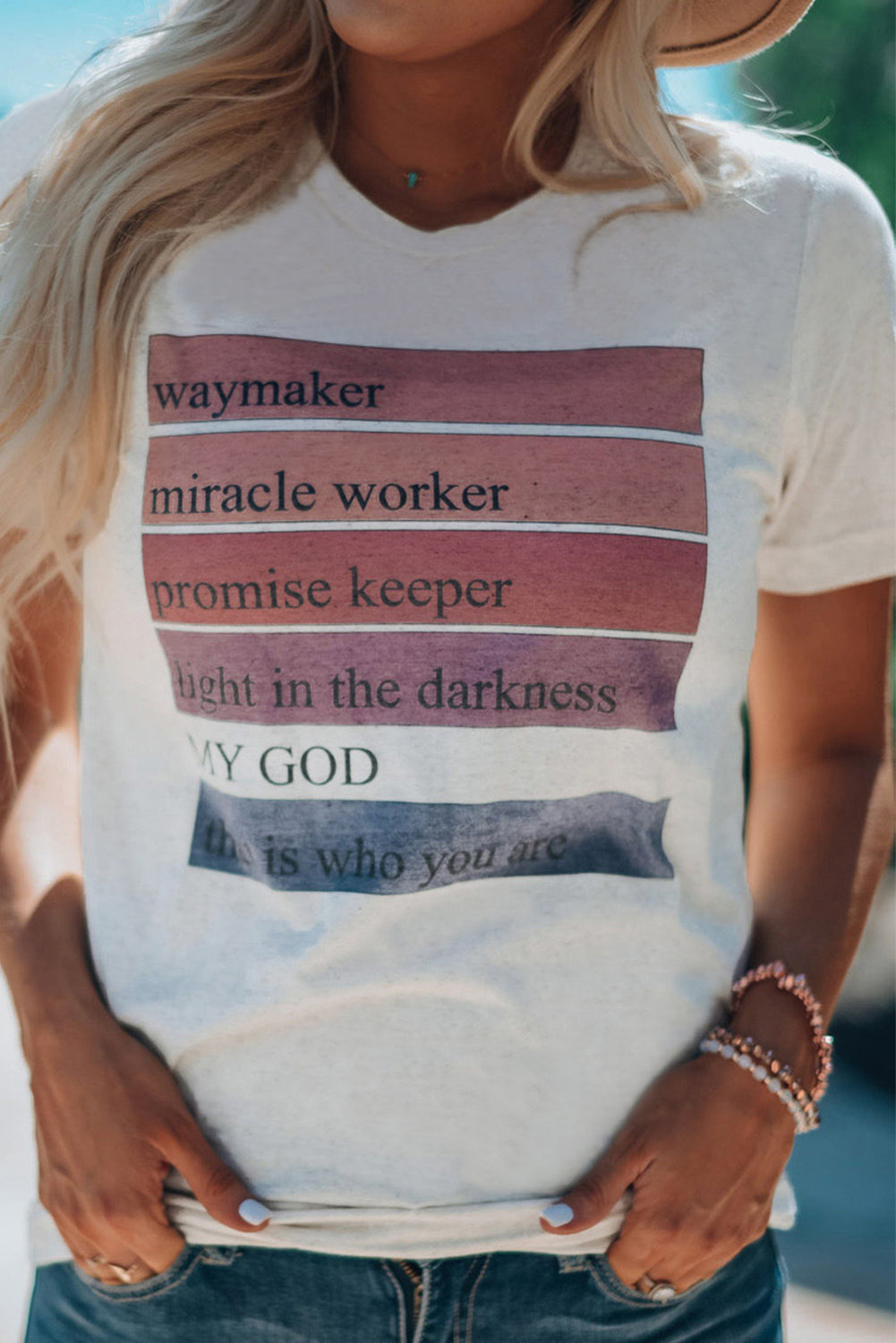 White God Waymaker Miracle Worker Promise Keeper Graphic Tee