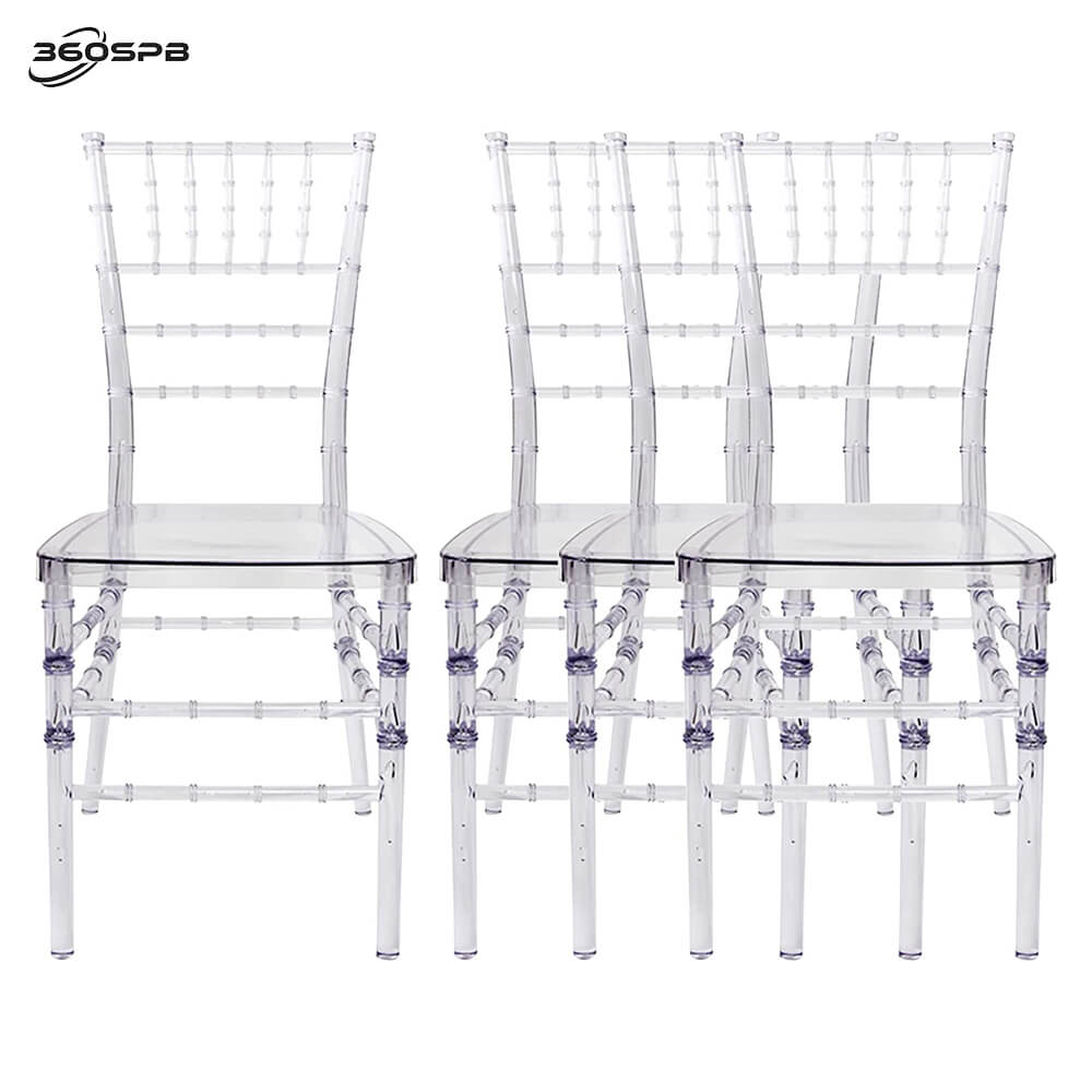 360SPB® Ice Crystal Acrylic Chairs, Party Event Wedding Chairs, Ghost Side Chairs (4-pack)
