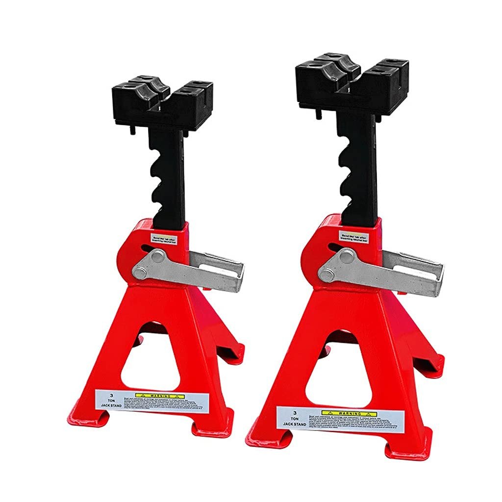 Red Jack Stands - Heavy Duty Locking Pins - Handle Lock for Auto Repair Tesla Model S, 3, X, Y