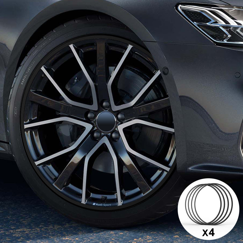 Black Aluminum Alloy Wheel Rim Protector- Fits All Cars (4pcs）