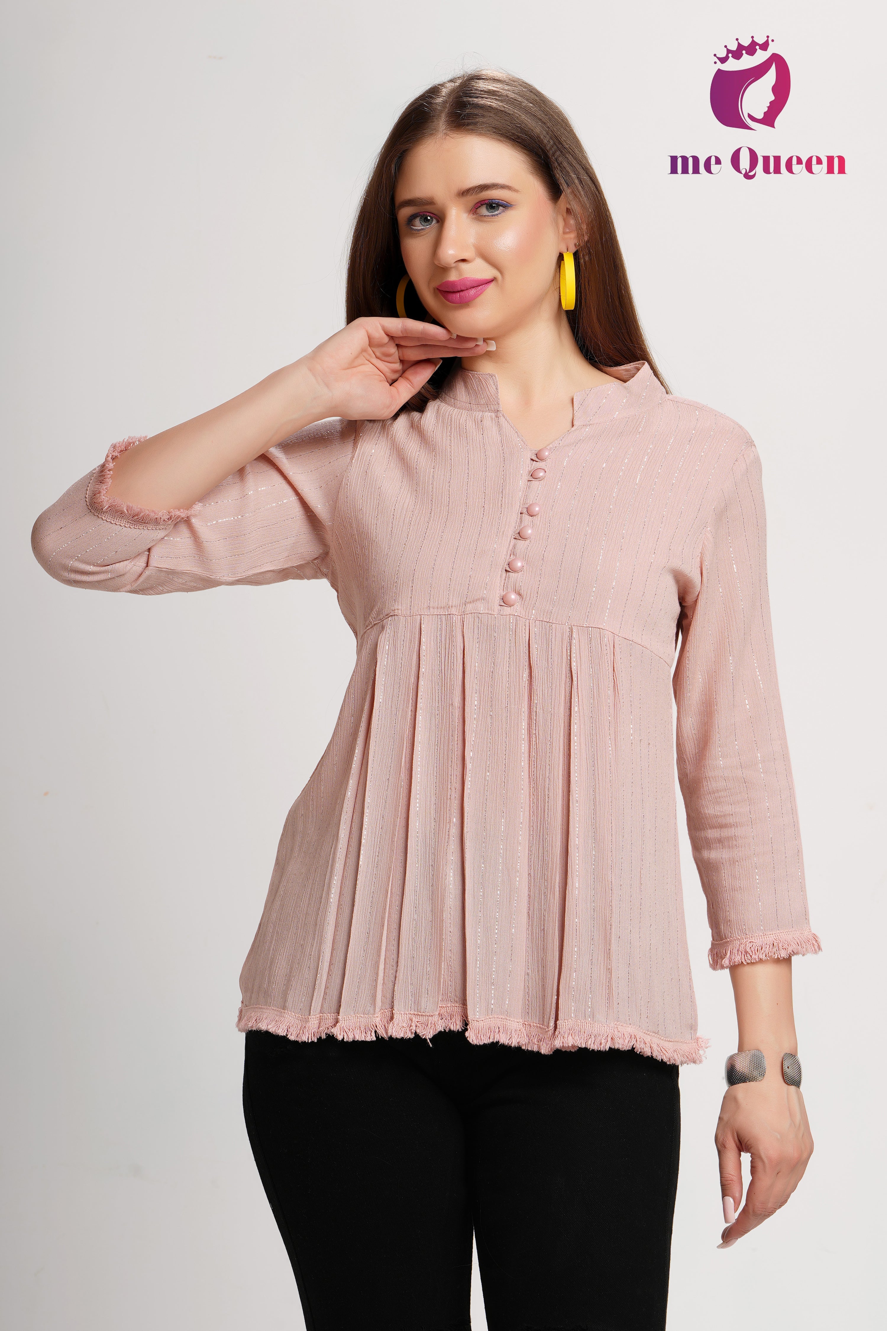 MeQueen Women's Pastel Pink Top