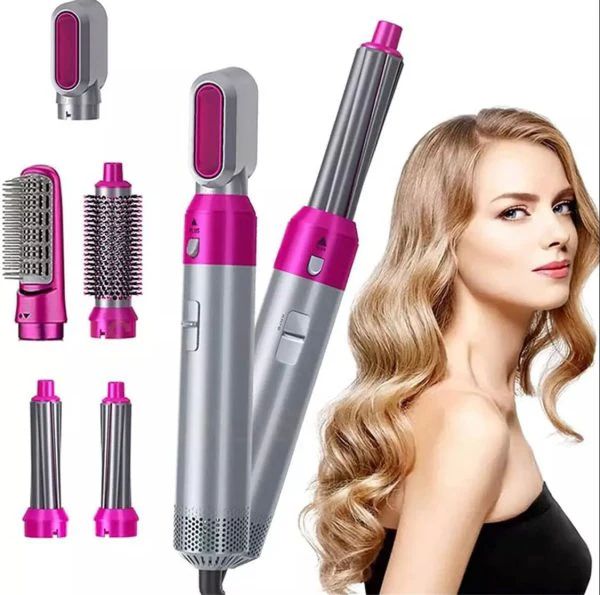 5 In 1 Hair Dryer Hot Comb Set Professional Curling Iron Hair Straightener Styling Tool Hair Dryer Household