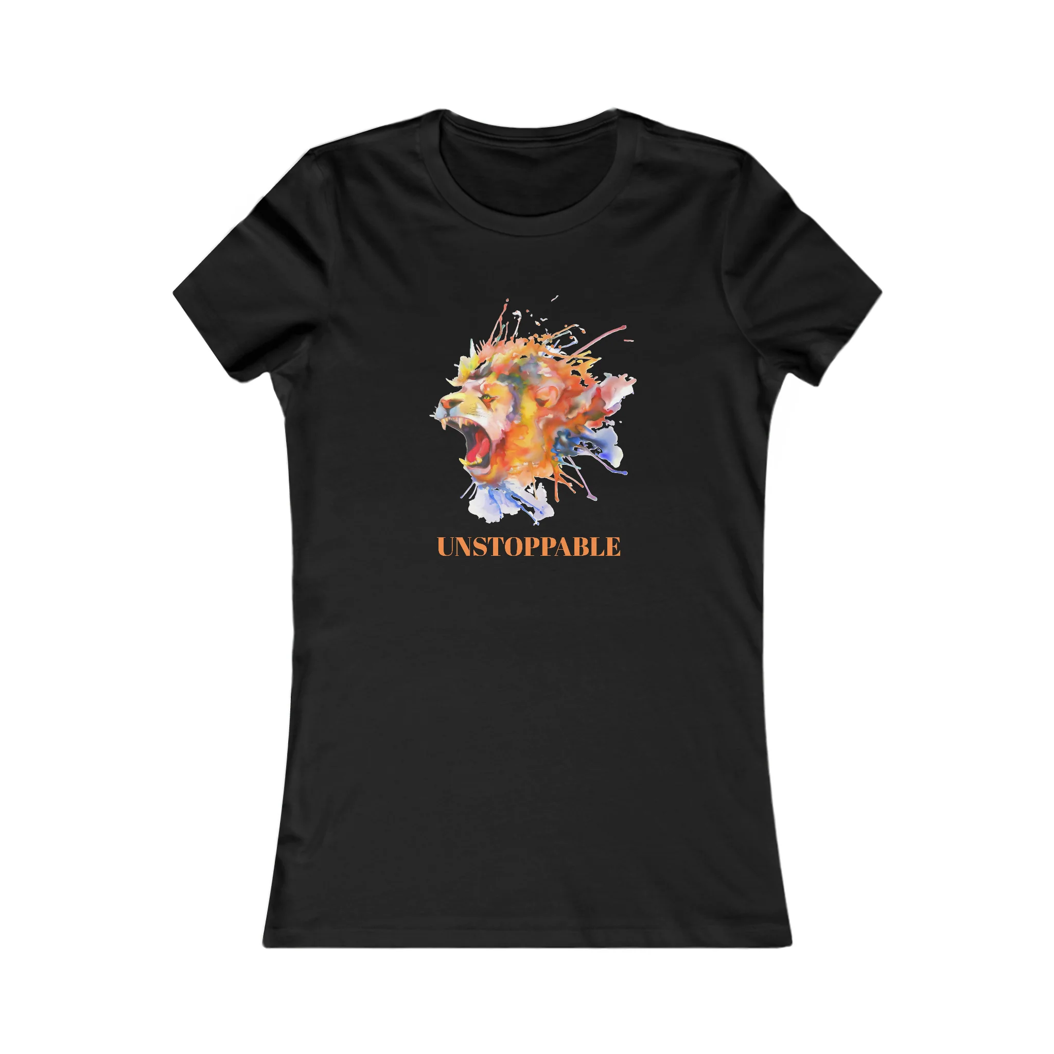 Woman Tee Roaring Lion Watercolor Painting