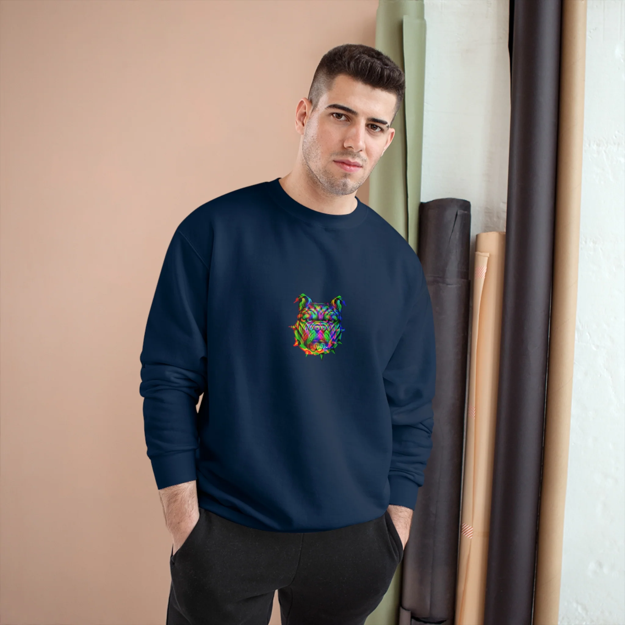 Champion Sweatshirt Pitbull Face Colorful