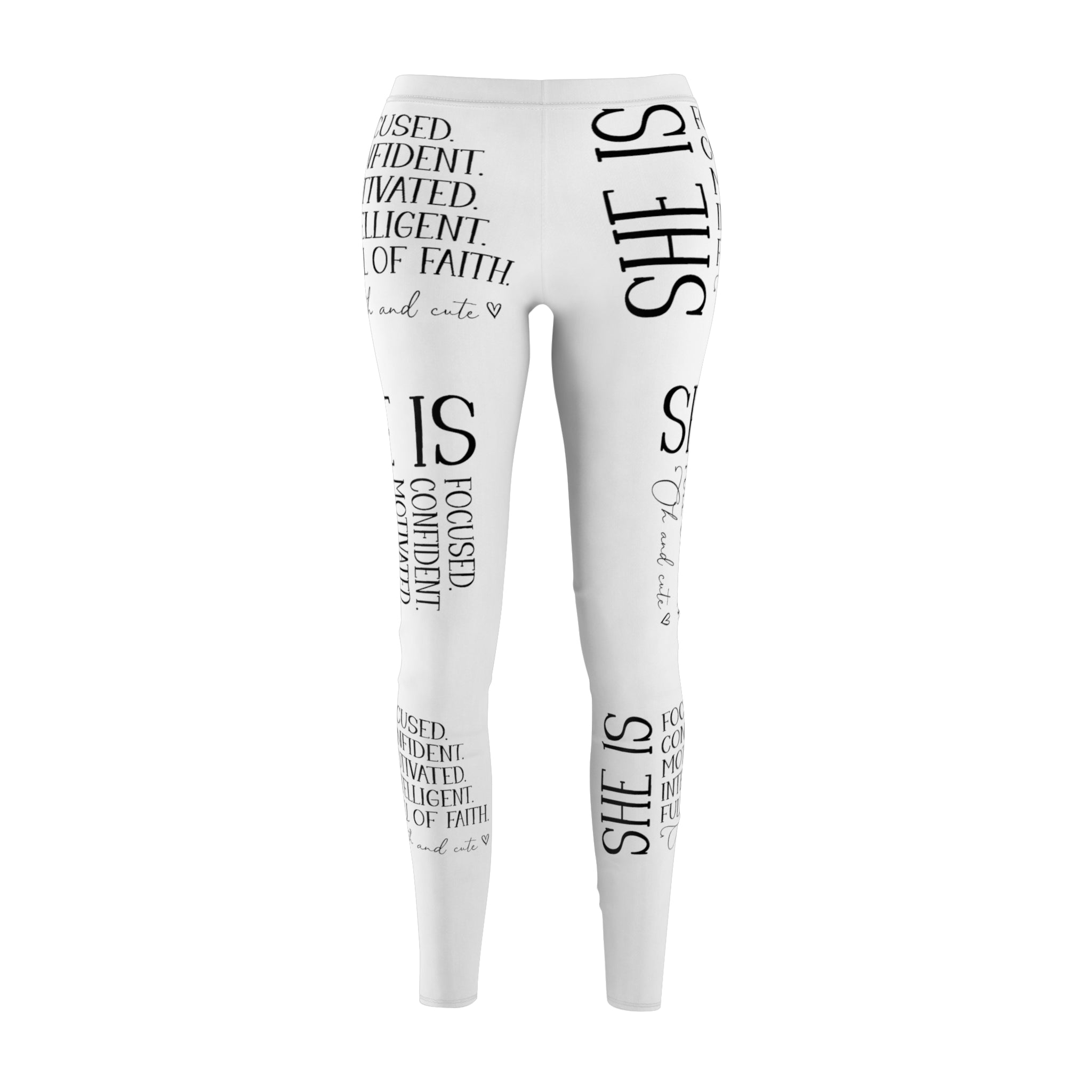 Women's Cut & Sew Casual Leggings SHE IS Focused