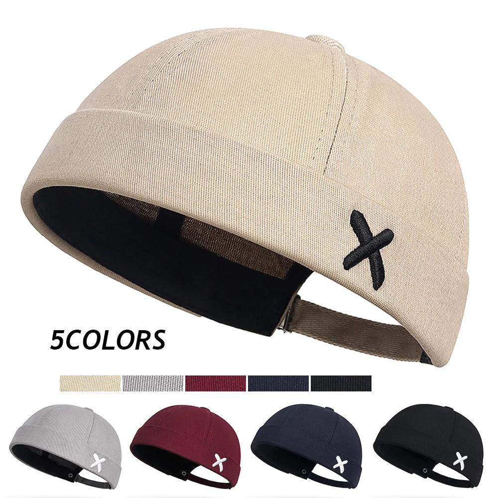 Ashion Men Docker Cap Skullcap Retro Sailor Cap Dome Melon Beanie Hats Men Women Hip Hop Brimless Hat Skillcap Bonnet Dad Caps