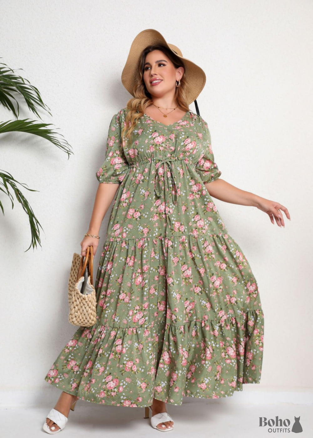 Boho Plus Size Printed Loose Maxi Dress Luna