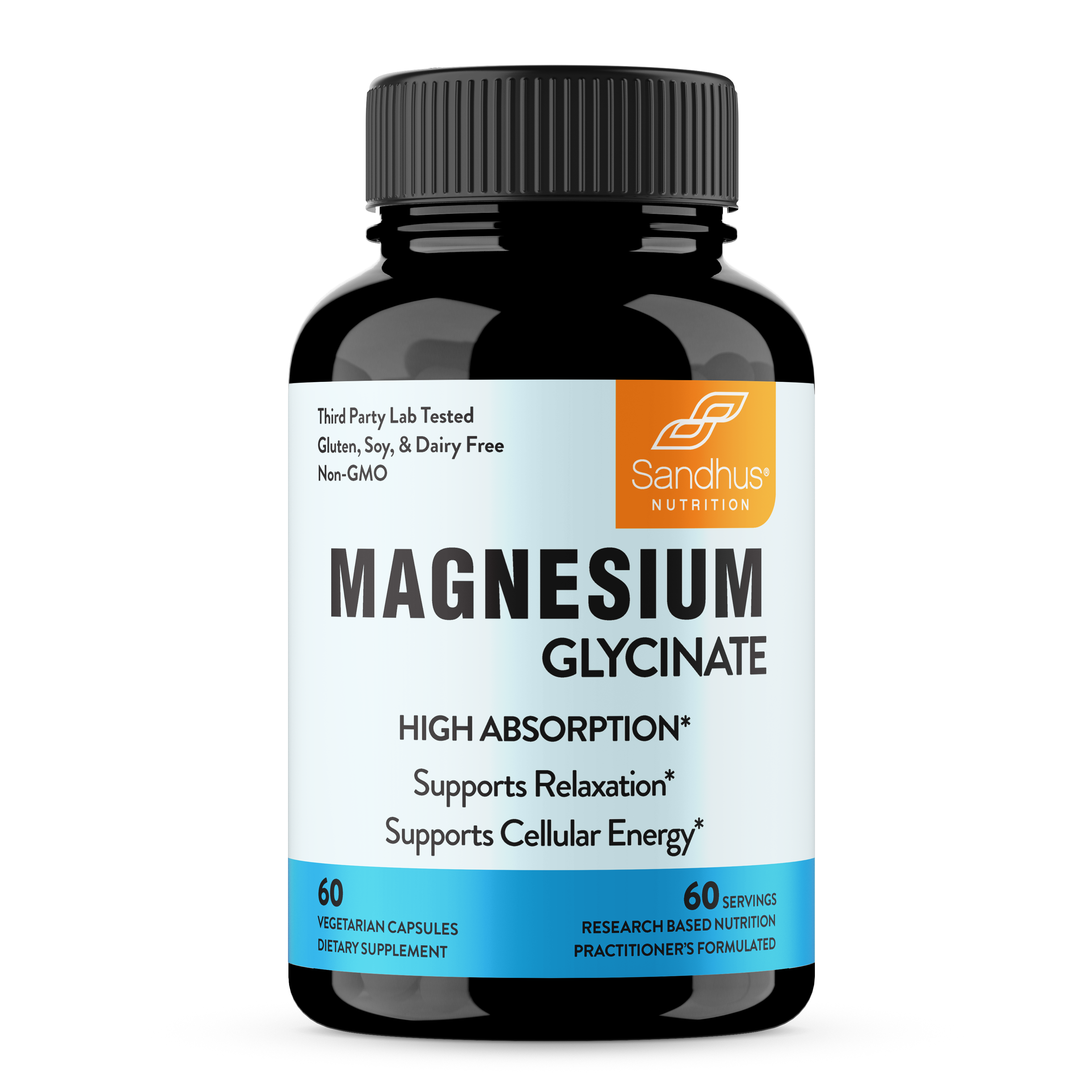 Magnesium Glycinate - Chelated Magnesium Capsules 60 Ct