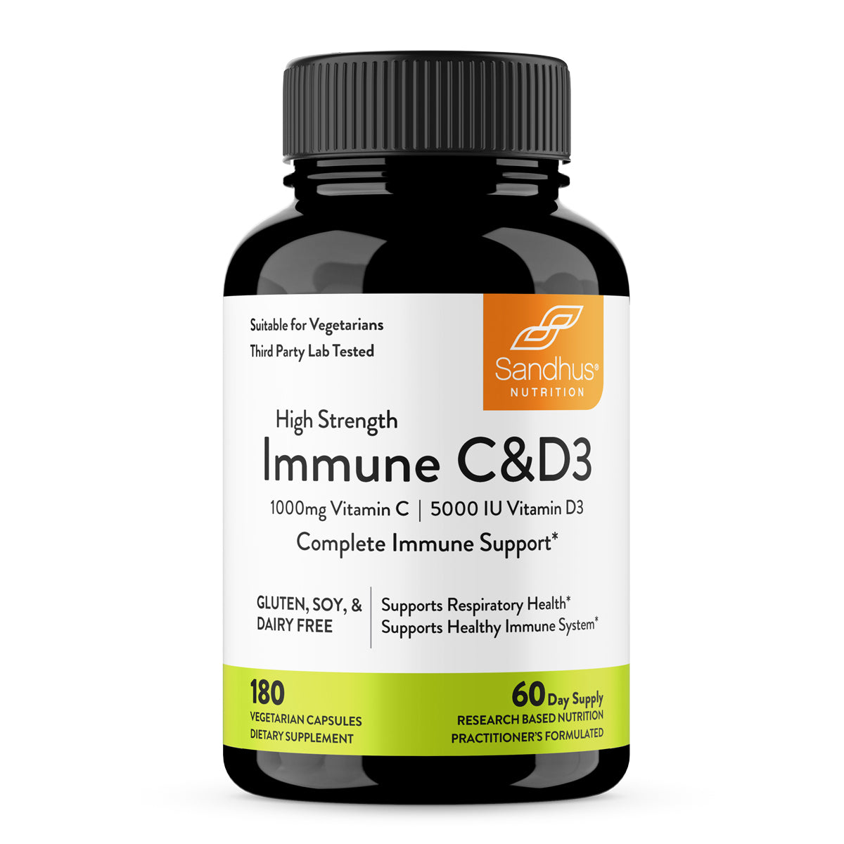 Immune C & D3 Vegetarian Capsules 180 Ct