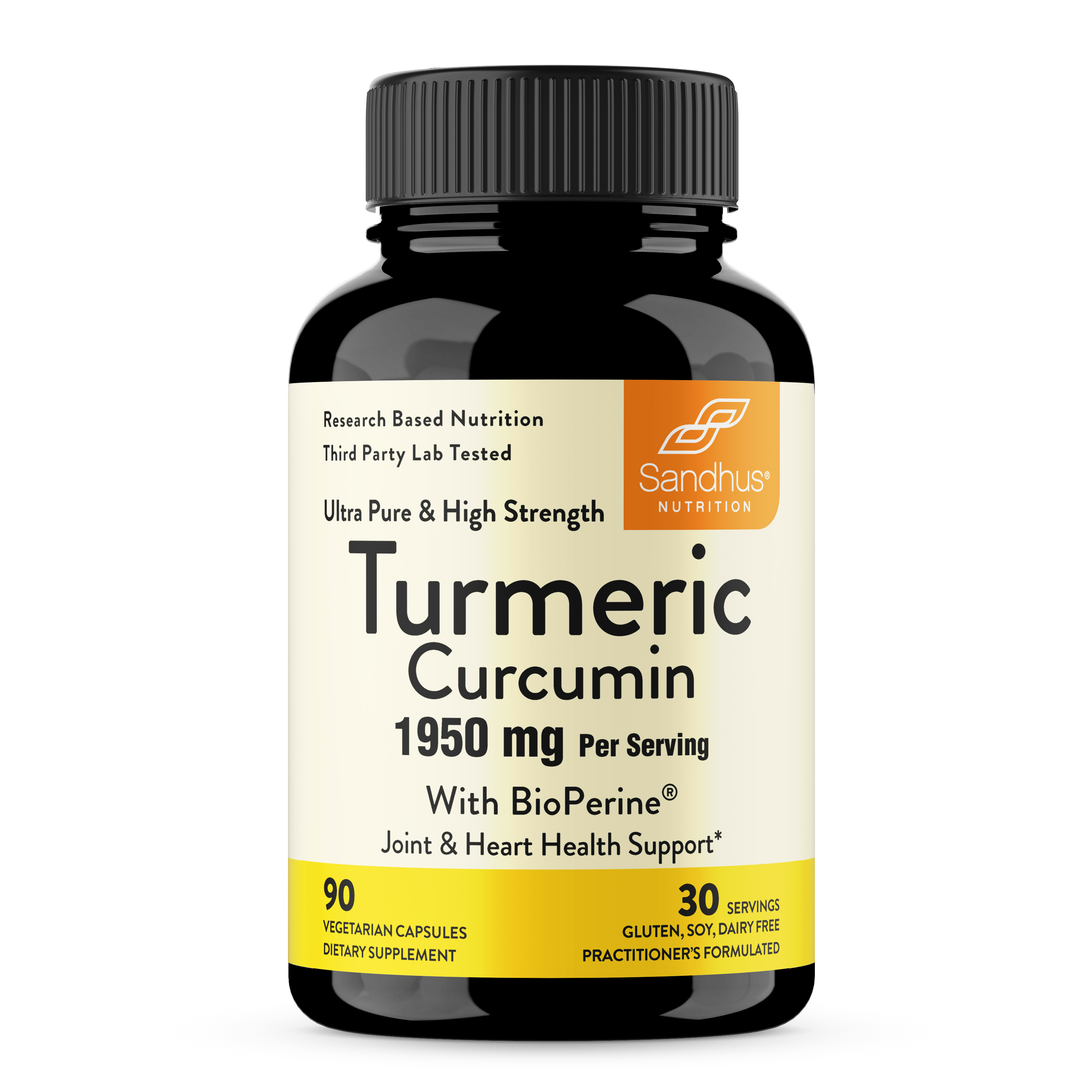 Ultra-Pure & High Strength Turmeric Curcumin Capsules 90 Ct