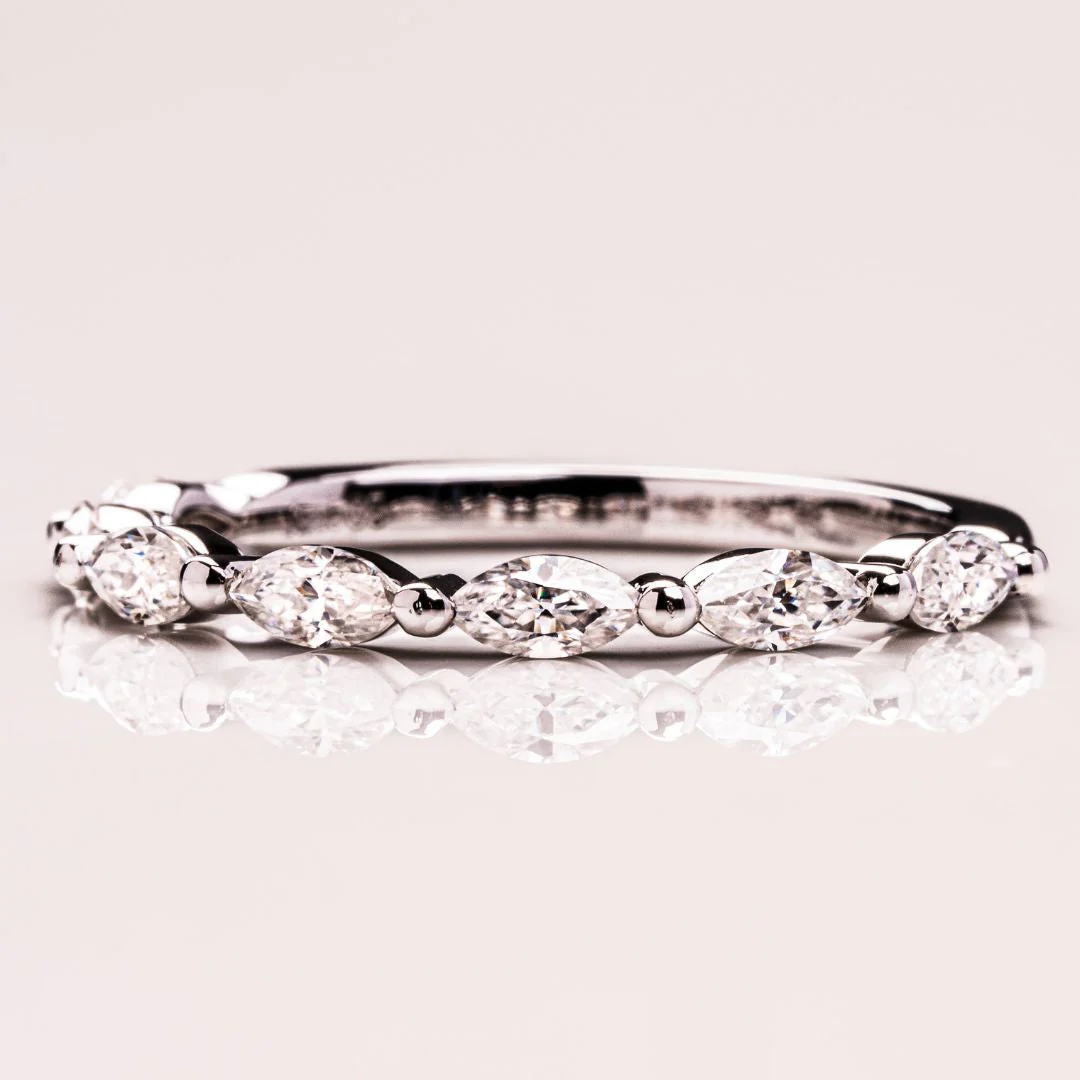 Moissanite 1.70 CT Marquise Cut Diamond Minimalist Handmade Band