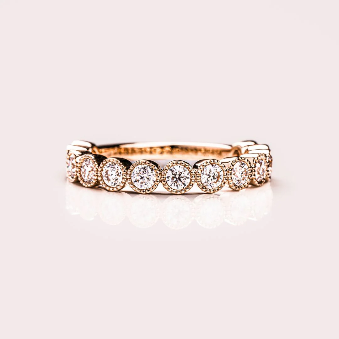 Moissanite 1.50 CT Round Cut Diamond Boho & Hippie Anniversary Band