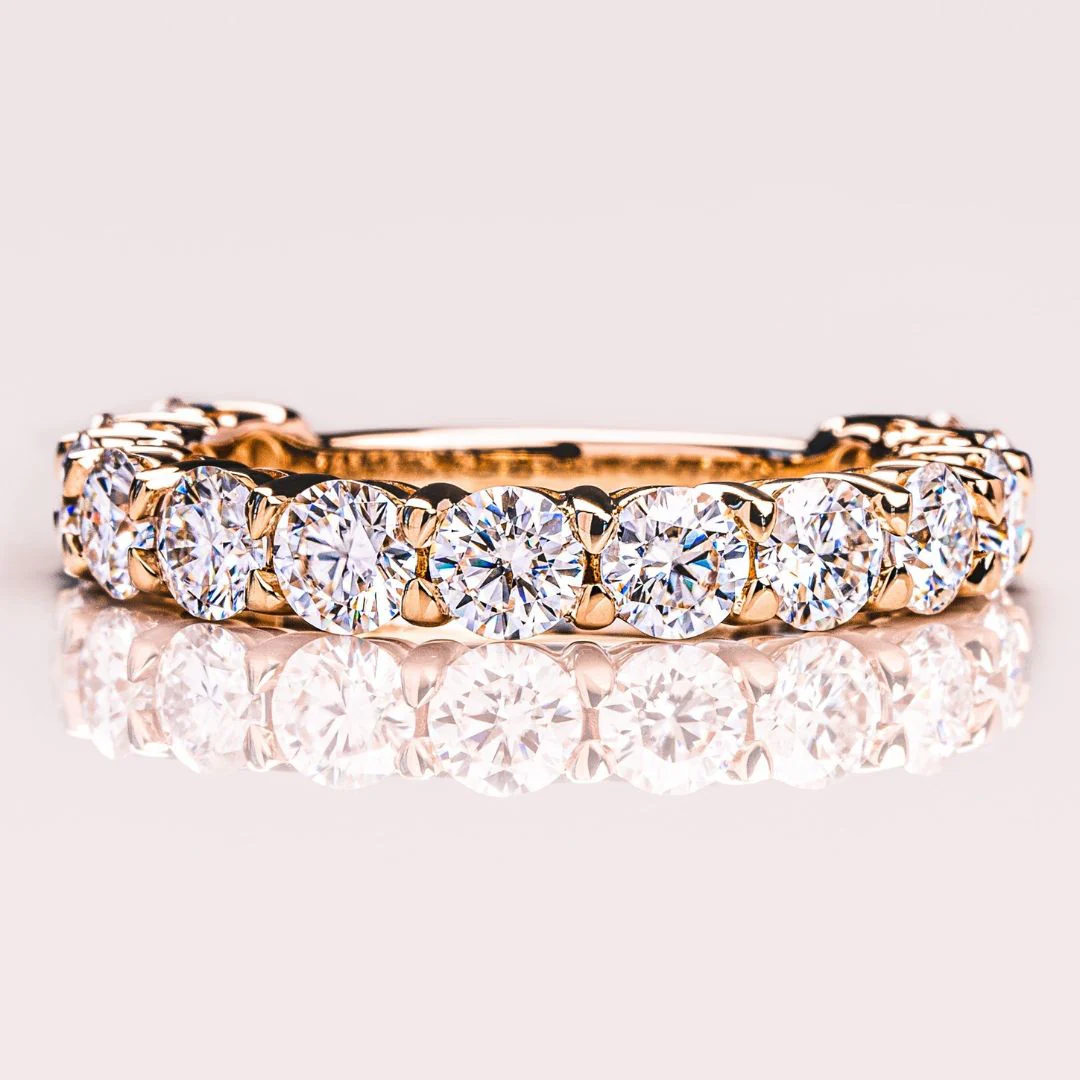Moissanite 3.20 CT Round Cut Diamond Art Deco Anniversary Band