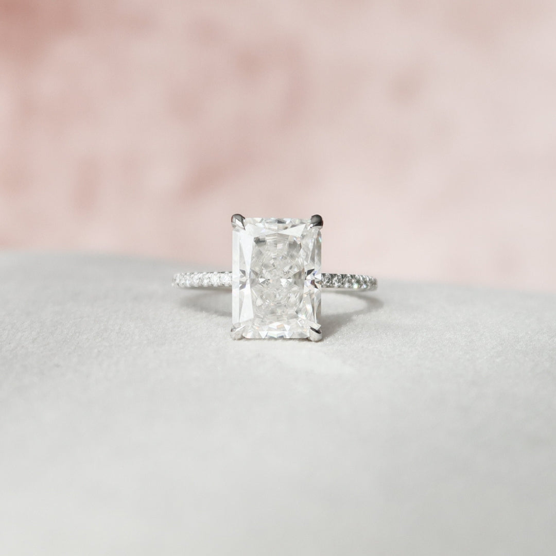 Moissanite 4.50 CT Radiant Diamond Edwardian Anniversary Ring