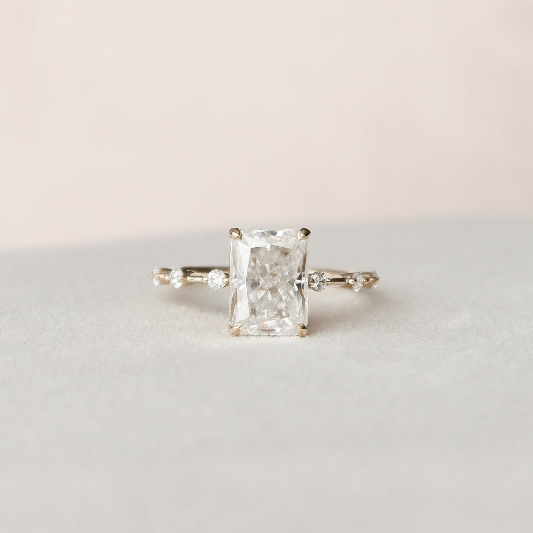 Moissanite 3.50 CT Radiant Diamond Mid-Century Anniversary Ring