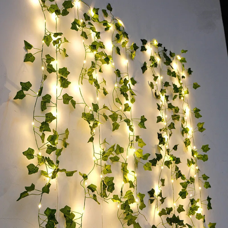 Green Leaf String Lights Artificial Vine Fairy