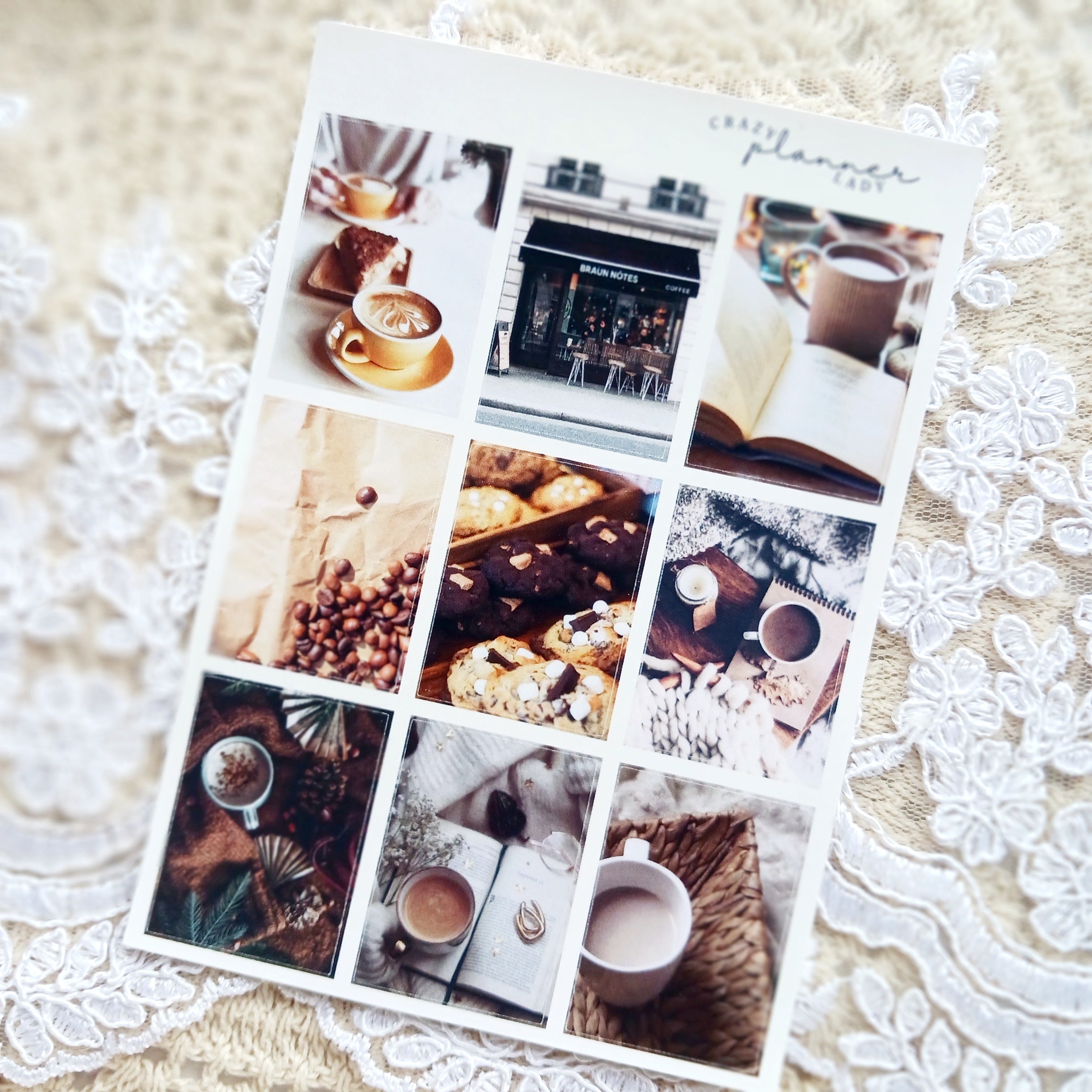 Aesthetic Coffee Photos Sticker Sheet