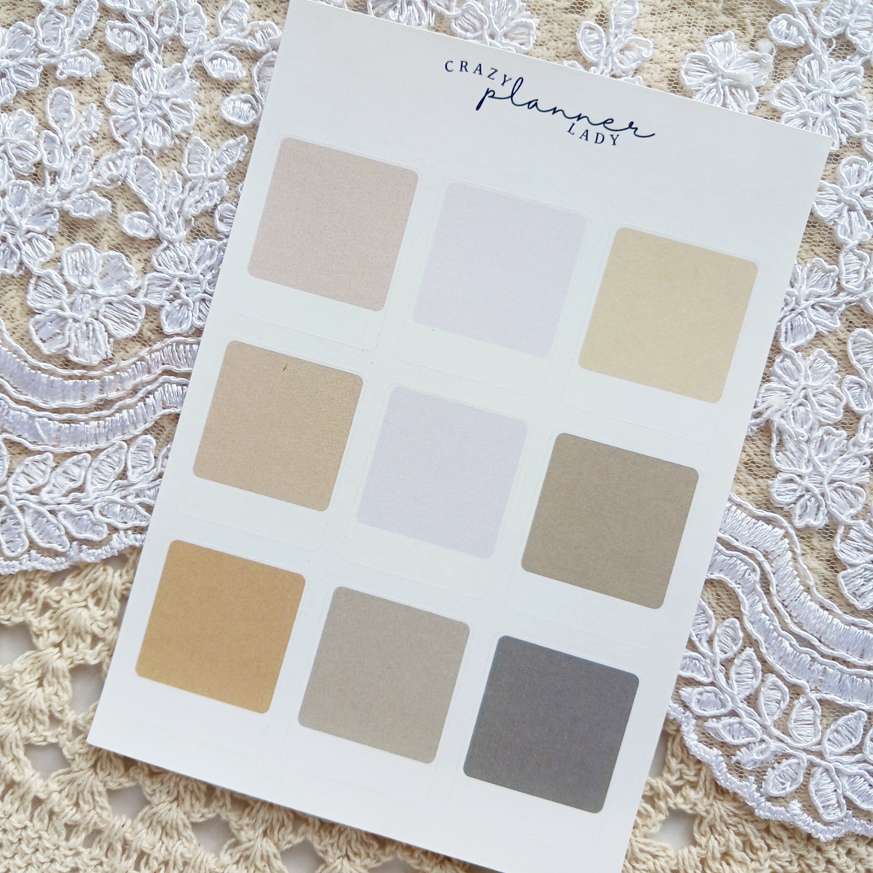 Neutral Color Swatches Sticker Sheet