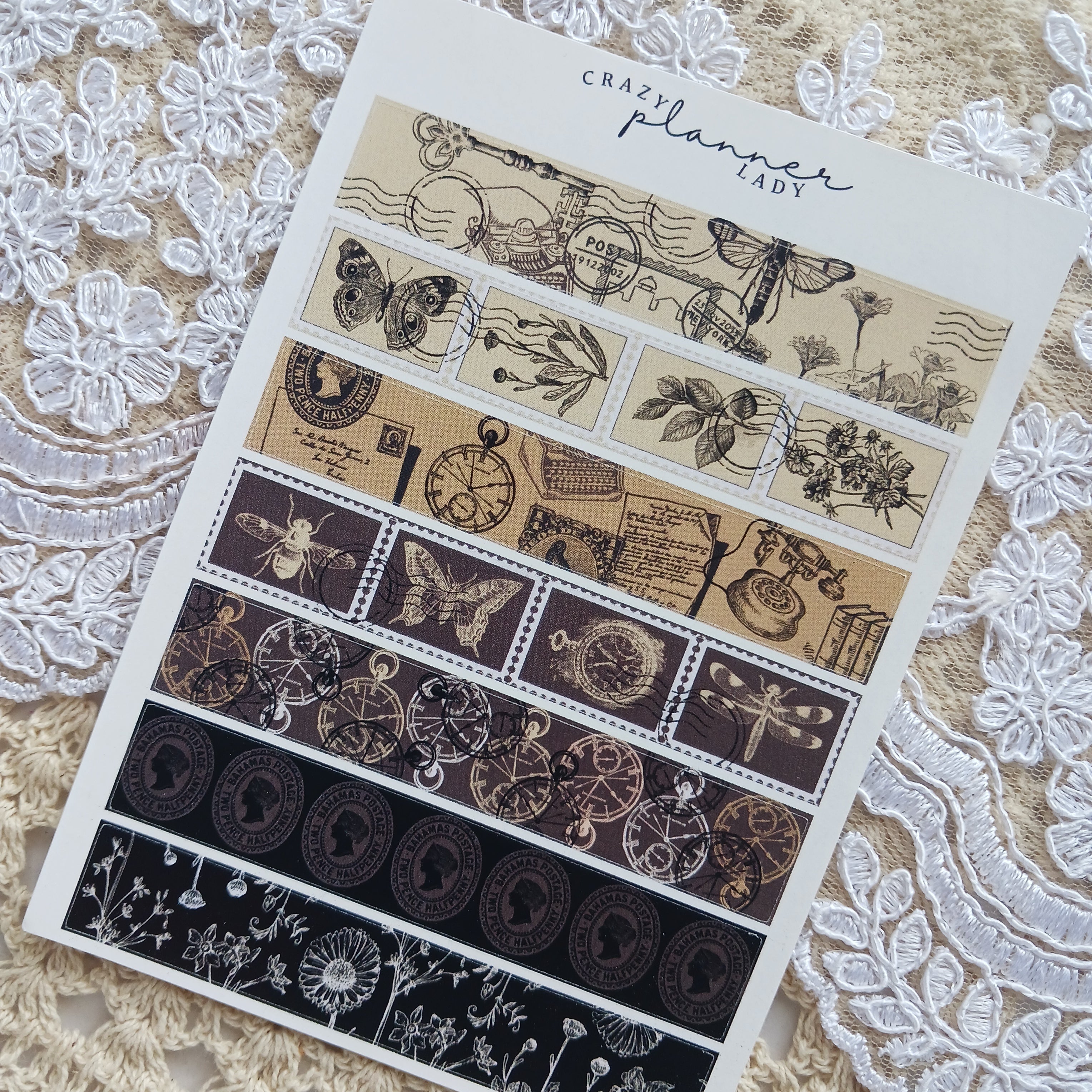 Vintage Strips Sticker Sheet