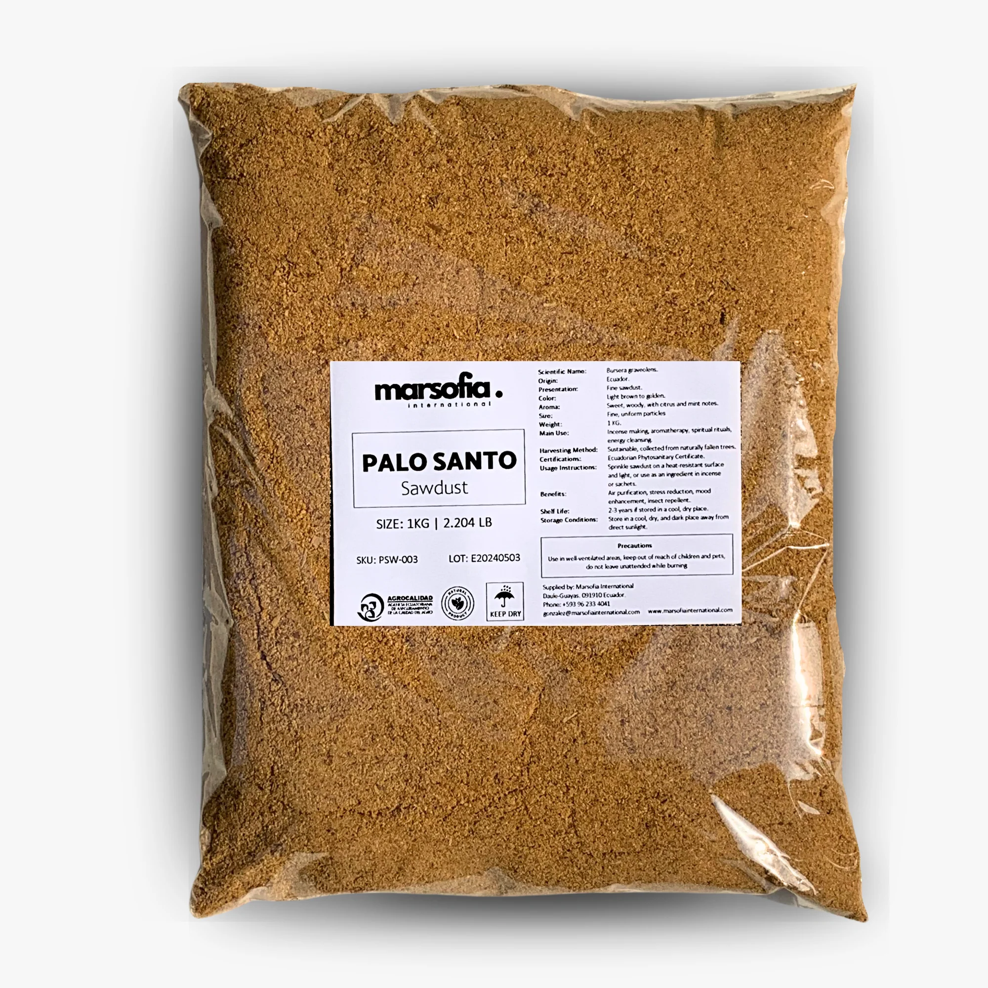 Wholesale Ecuadorian Palo Santo Sawdust | High-Resin Bursera Graveolens Wood - 1 KG