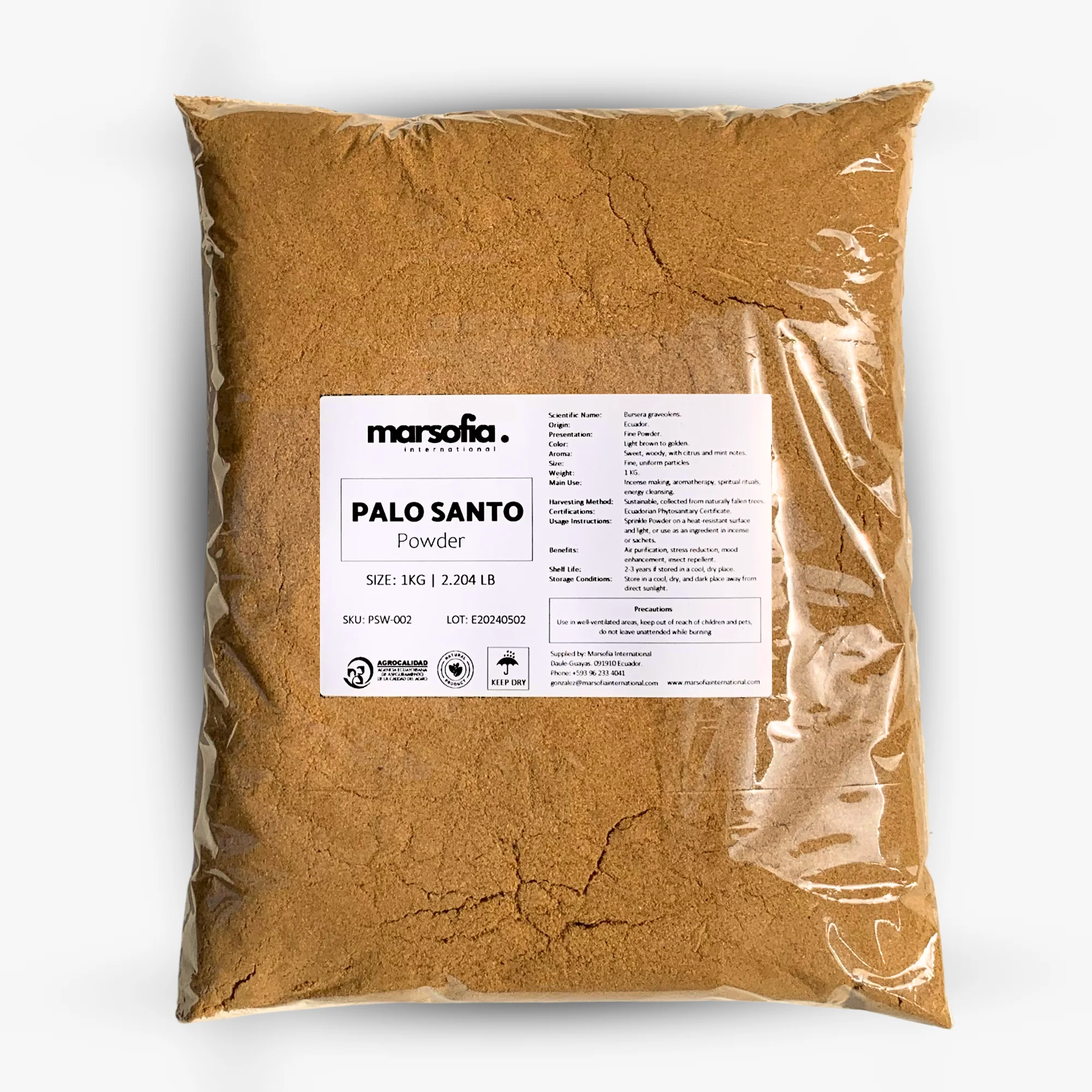 Wholesale Ecuadorian Palo Santo Powder | High-Resin Bursera Graveolens Wood - 1 KG