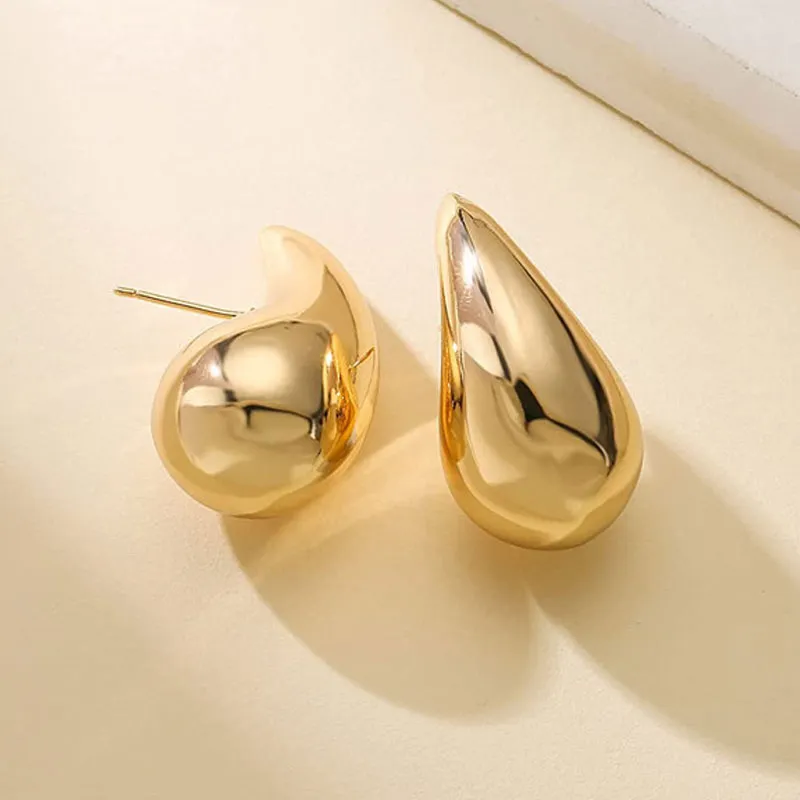 Vintage Gold-Plated Stainless-Steel Earrings