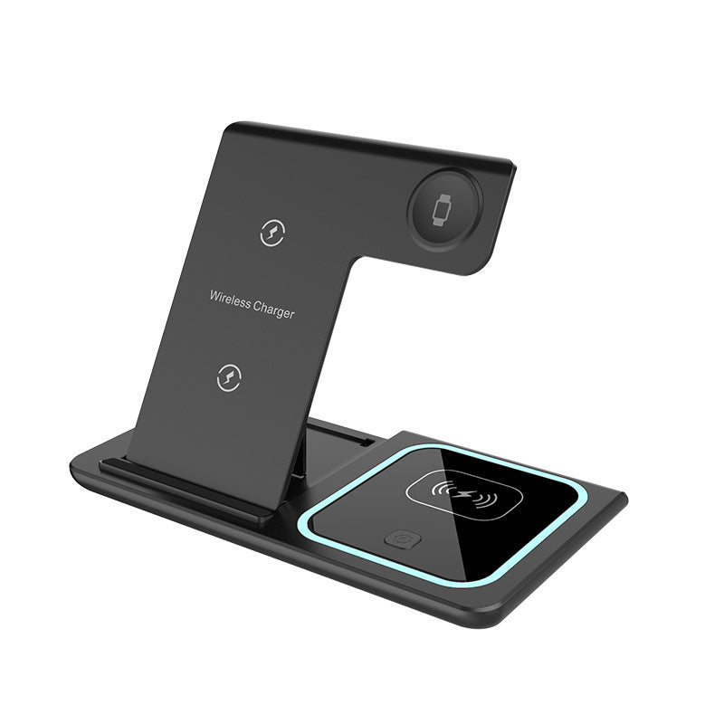 Three-in-One Wireless Charger with Foldable Design & Ambient Light