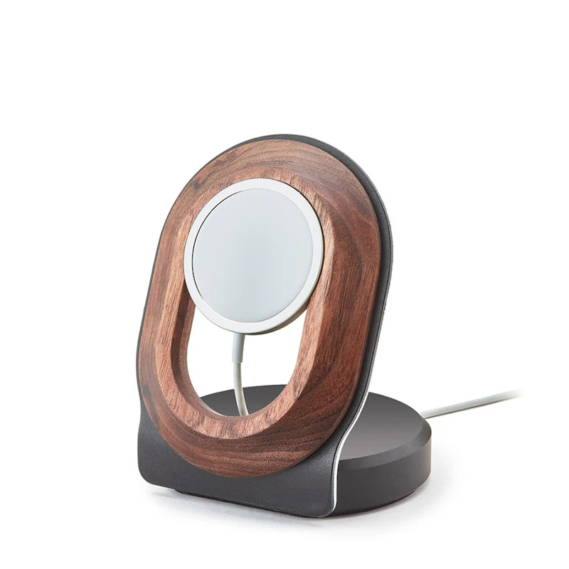 Walnut MagSafe Wireless Charging Phone Stand