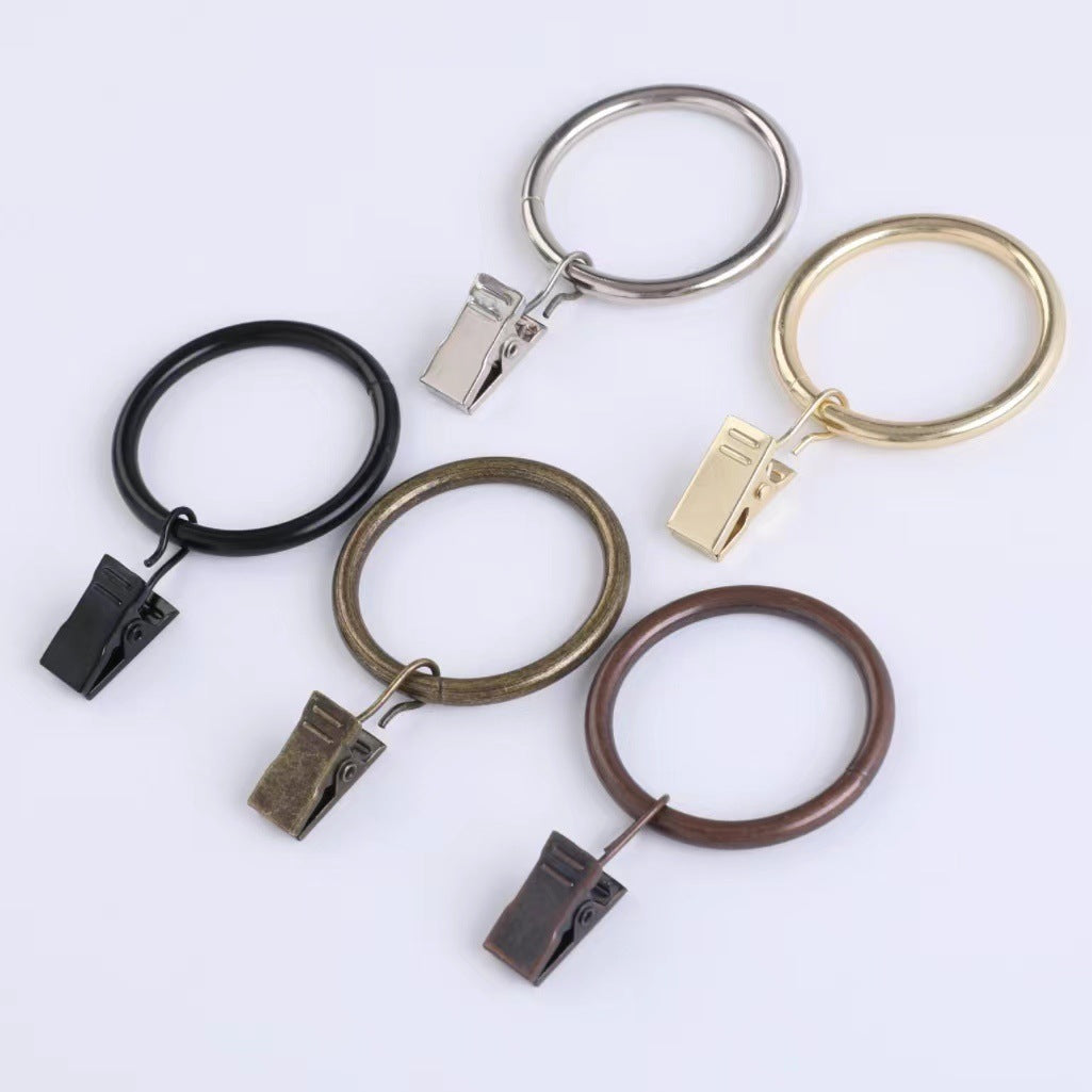 304 stainless steel curtain hook ring Roman ring accessories clip hanging ring belt hanging with hook buckle closed hook box