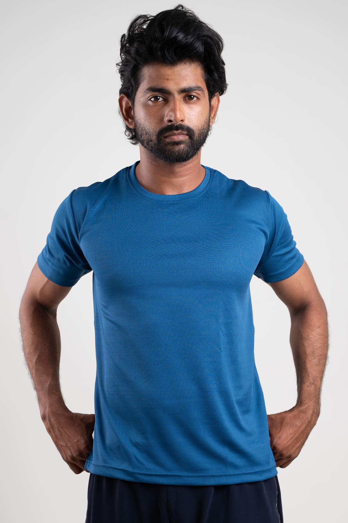 Active Blue Crew Neck Tshirt