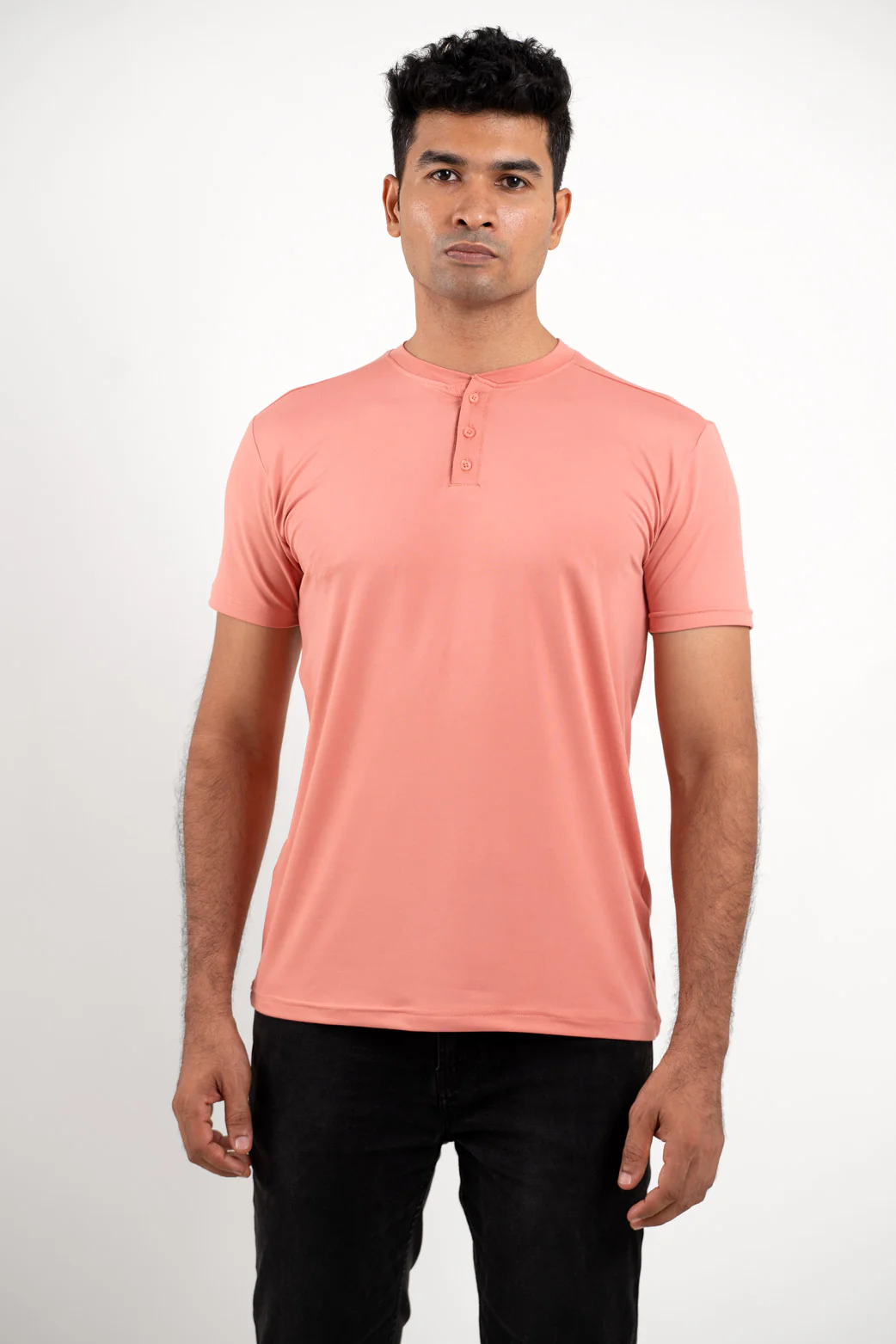 Archer Peach Henley Tshirt