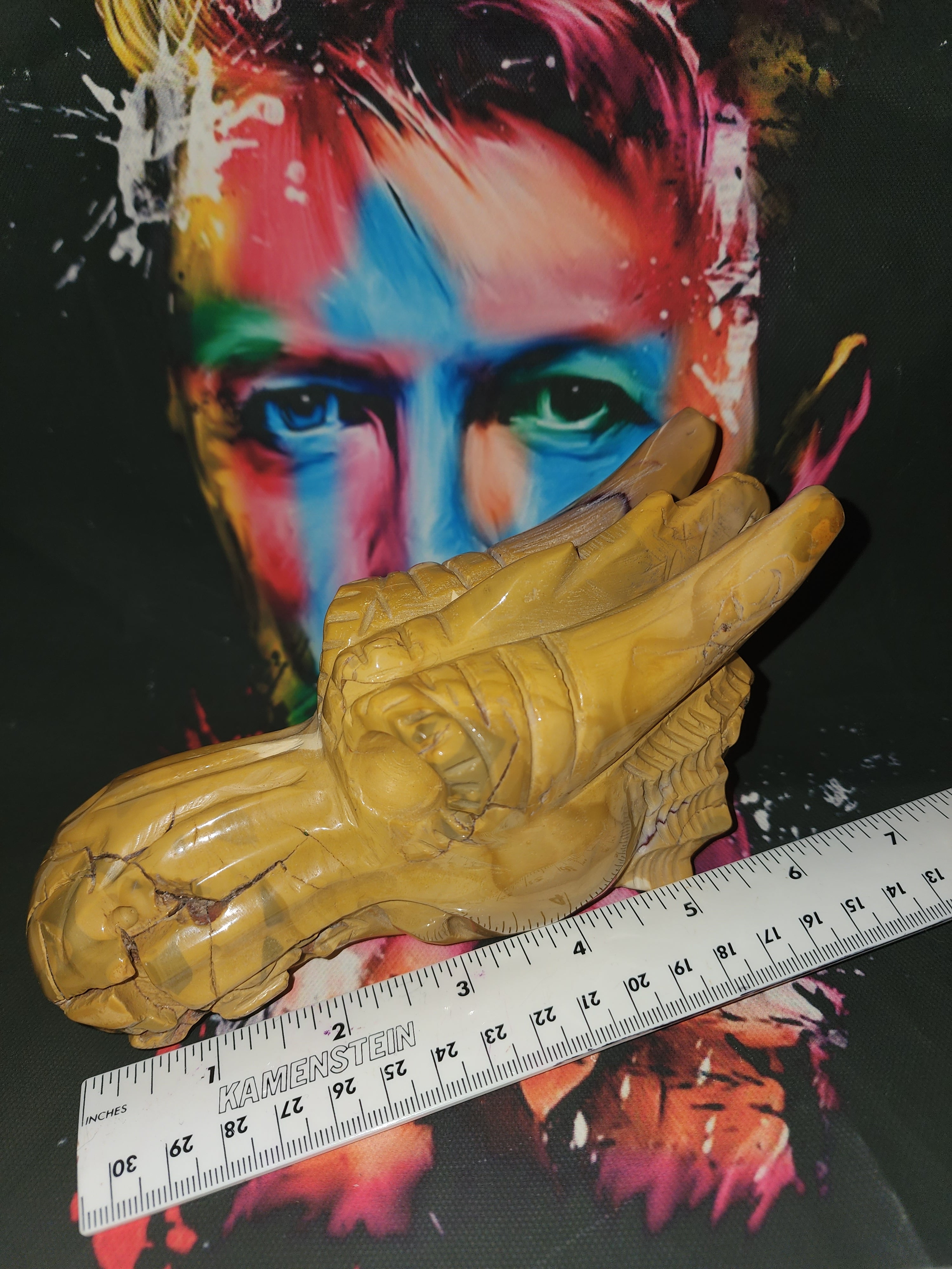 Mookaite jasper dragon skull
