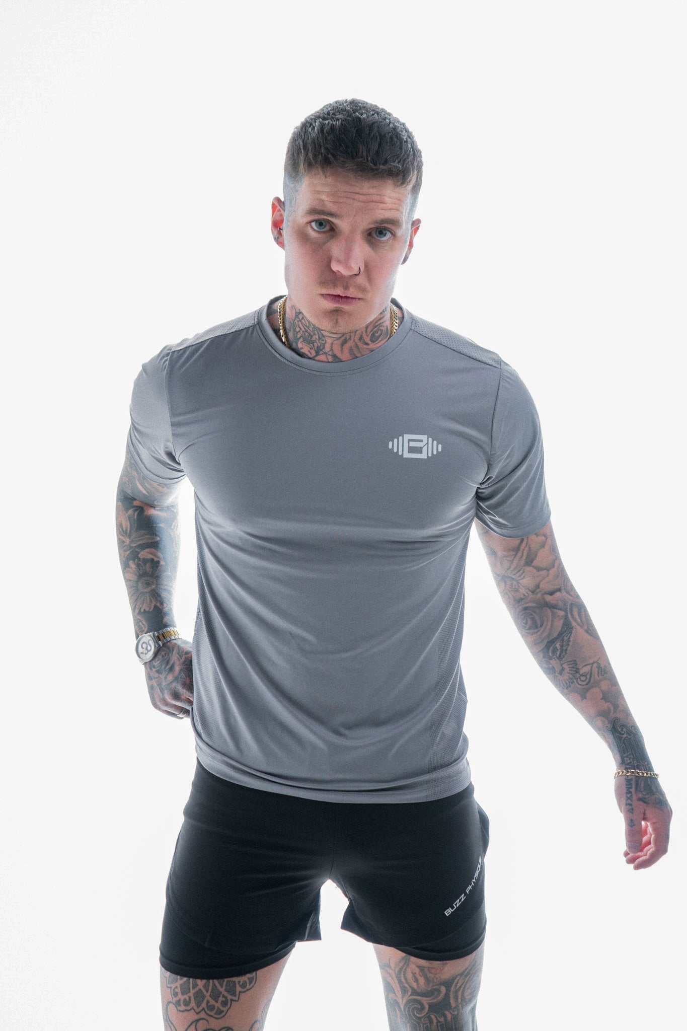 Buzz Physique Energy T-Shirt - Light Grey