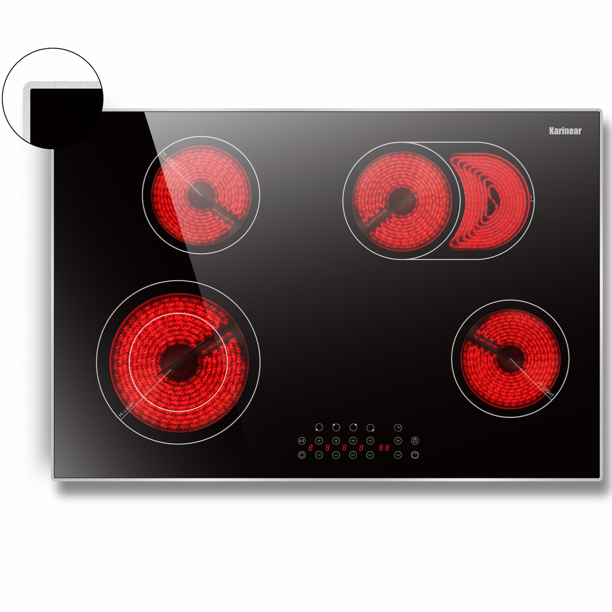 Karinear 30 Inch 4 Burner Drop-in Electric Cooktop 6600W