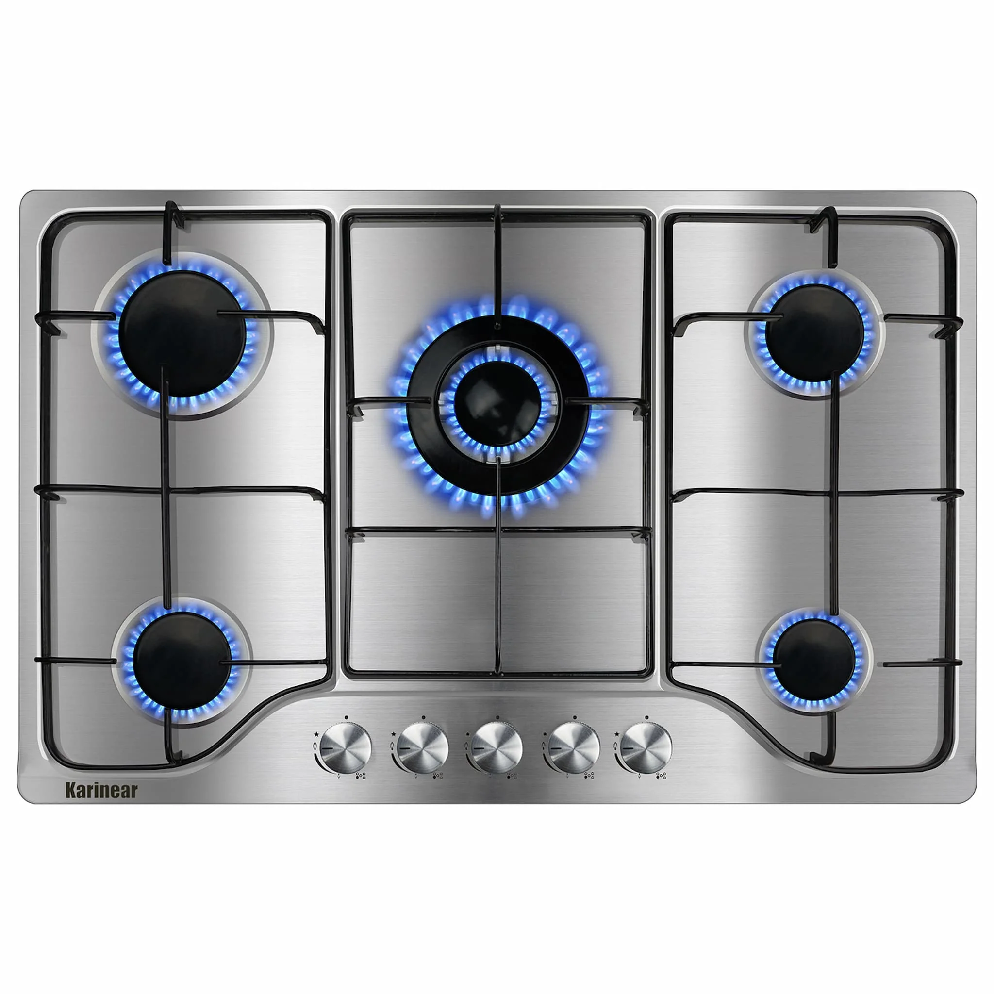 Karinear 30 Inch 5 Burner Built-in Stainless Steel Gas Cooktop