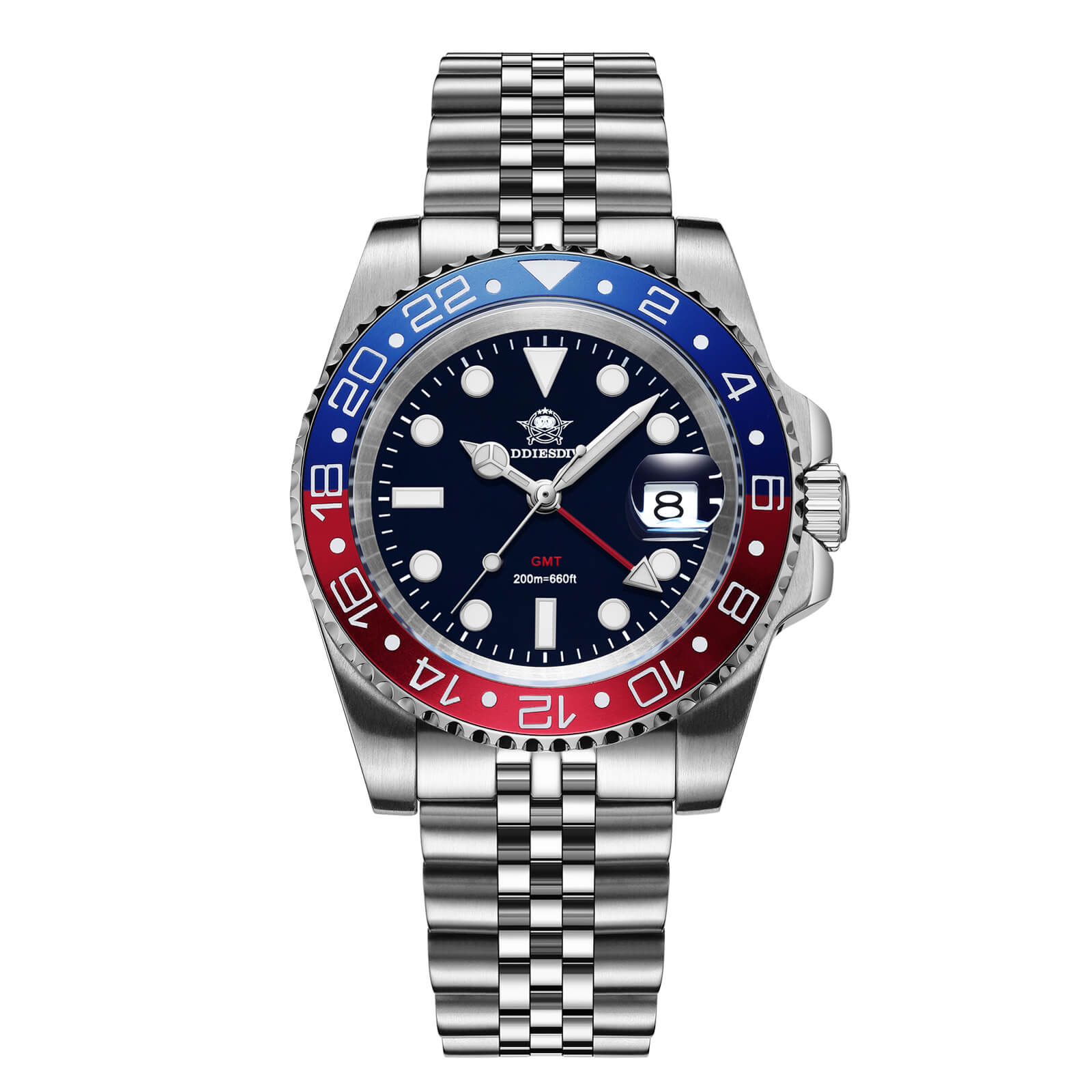 ADDIESDIVE Reloj de buceo de lujo Water Ghost GMT Reloj de cuarzo AD2050-con calendario