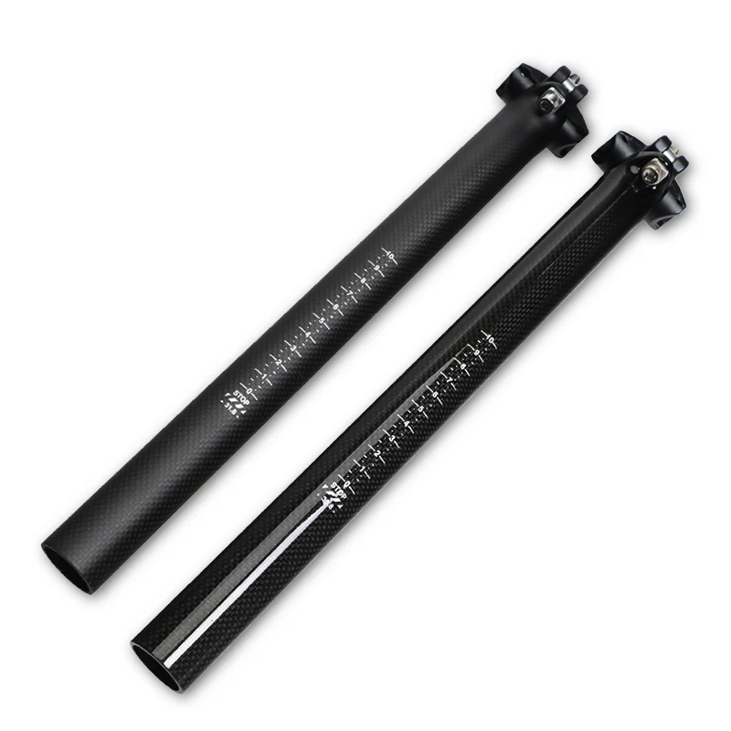 Hugeoaks Carbon Bike Seatpost , 27.2/30.8/31.6 MM, 350/400MM, Saddle Angle Adjustable Carbon Bicycle Seatpost For Road Bike, Mountain Bike, Folding Bike