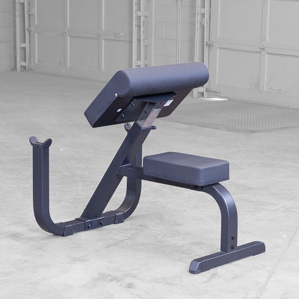 Body-Solid (GPCB329B) Preacher Curl Bench - Adjustable Arm Curl Bench for Bicep Workouts, High Tensile Strength, DuraFirm Padding - Weight Training Equipment