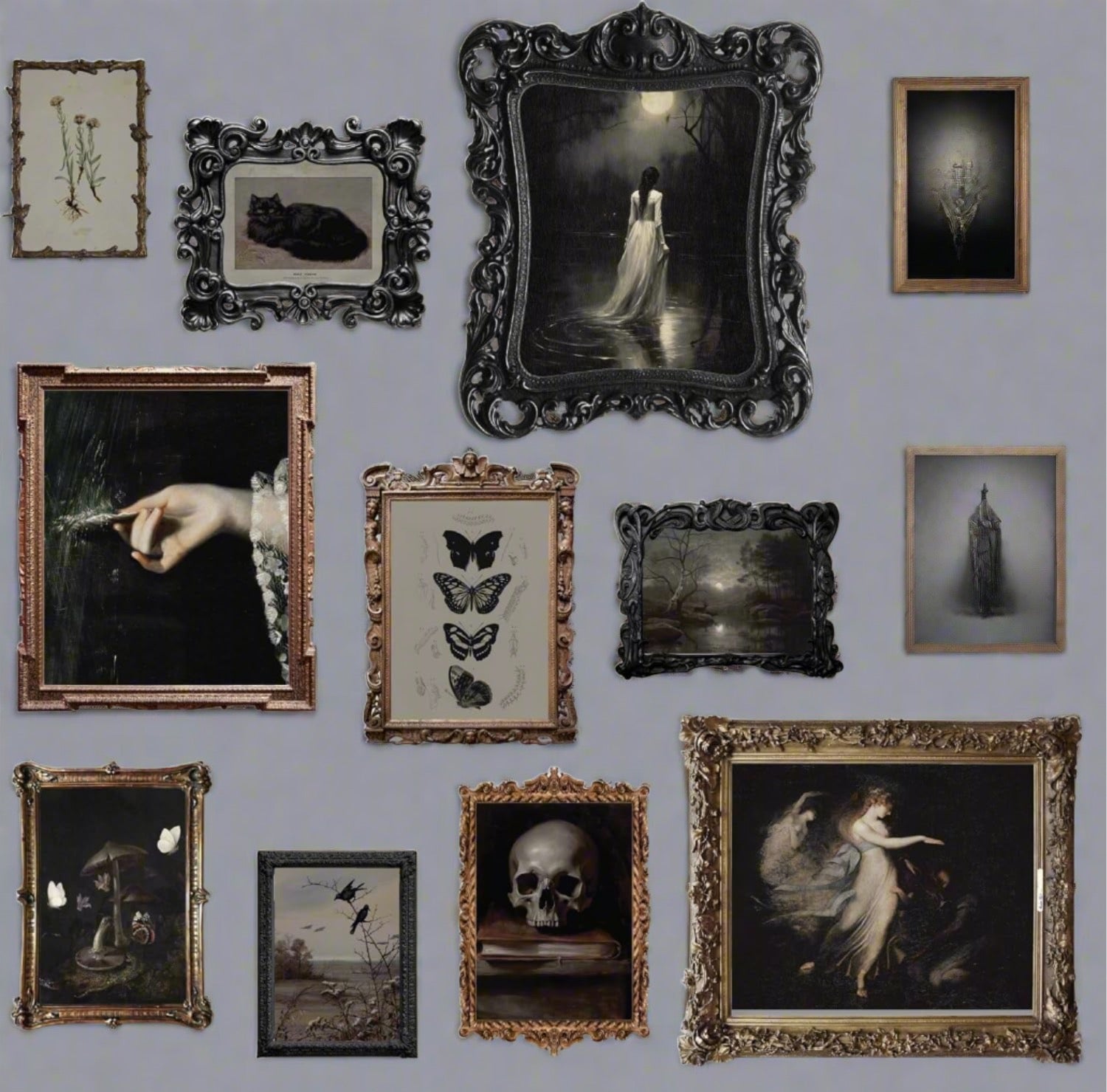 Dark Academia Gothic Wall Art Prints - (8X10 Unframed)