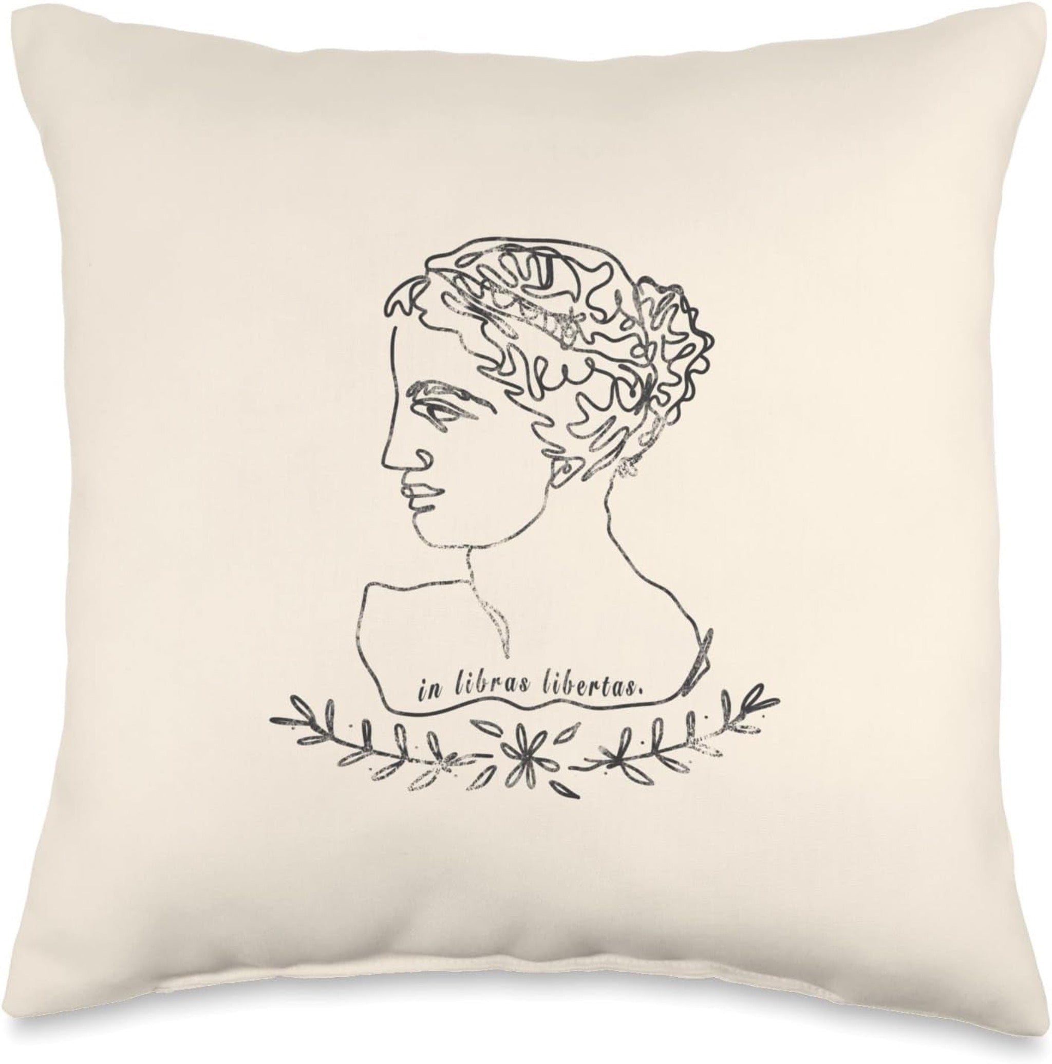 Greek Mythology Goddess Throw Pillow - Light Academia Decor, 16x16,