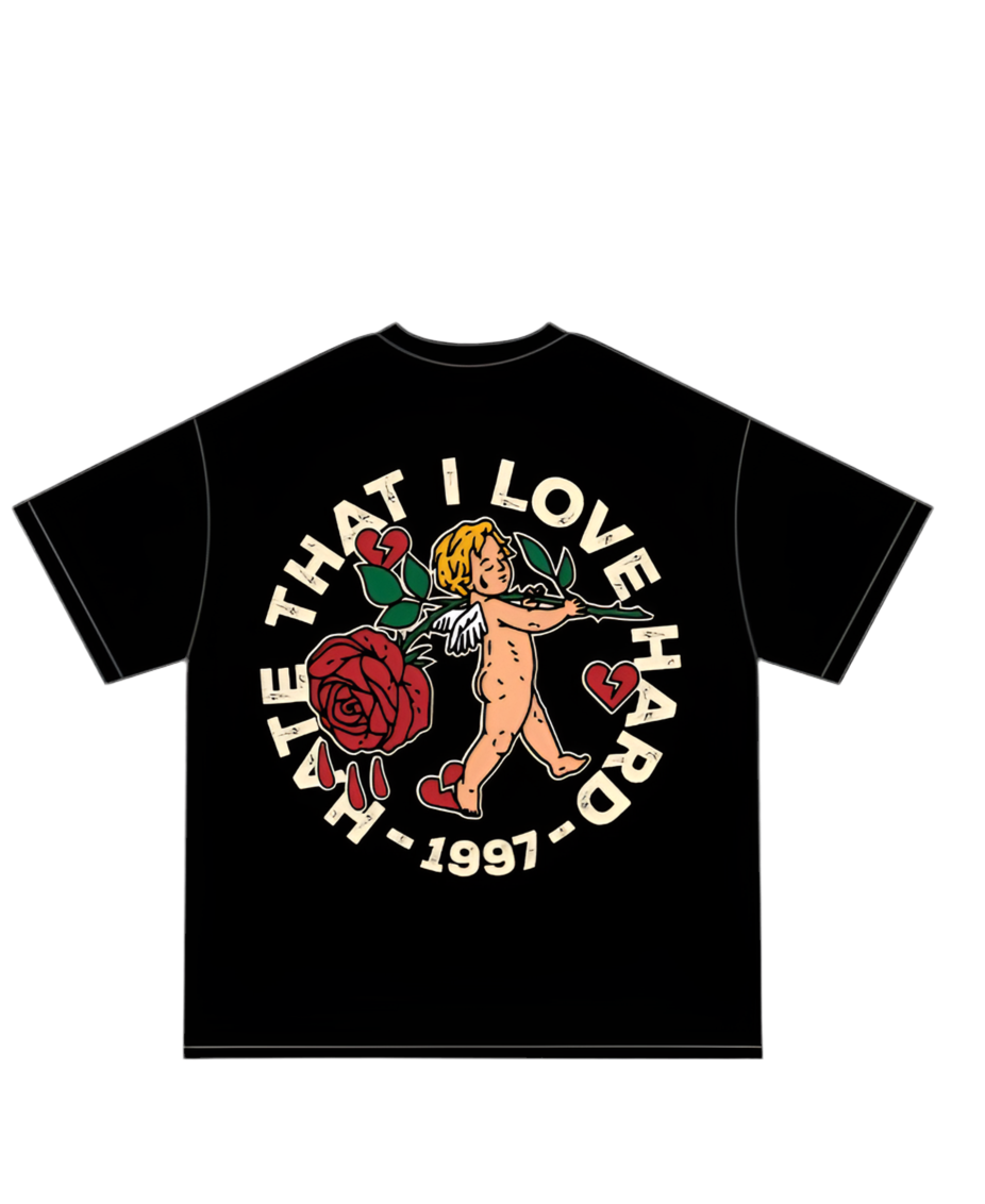 Hood Romantic "Love Hard" Tee