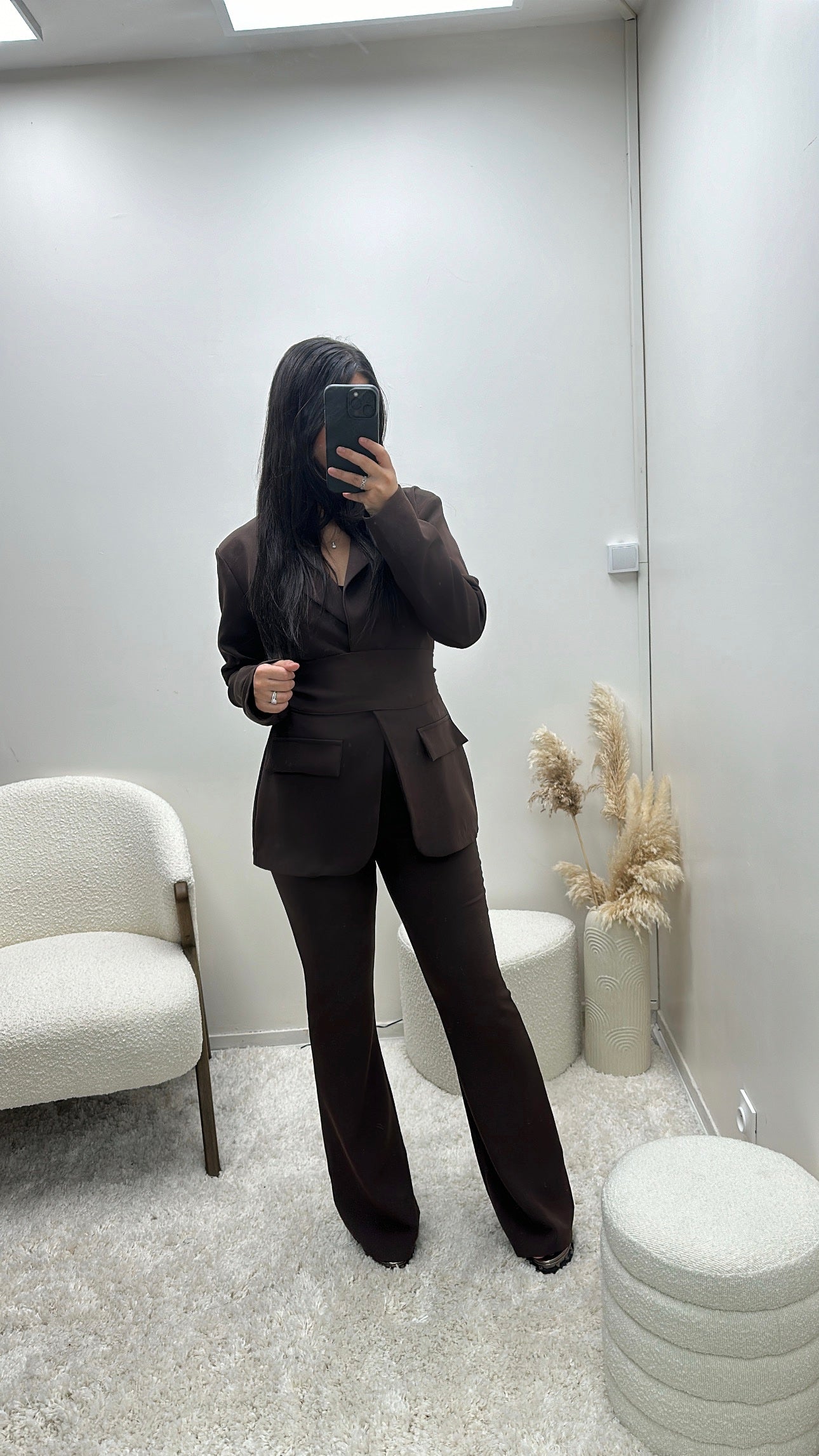 Ensemble De Tailleur Et Pantalon Marron Jada