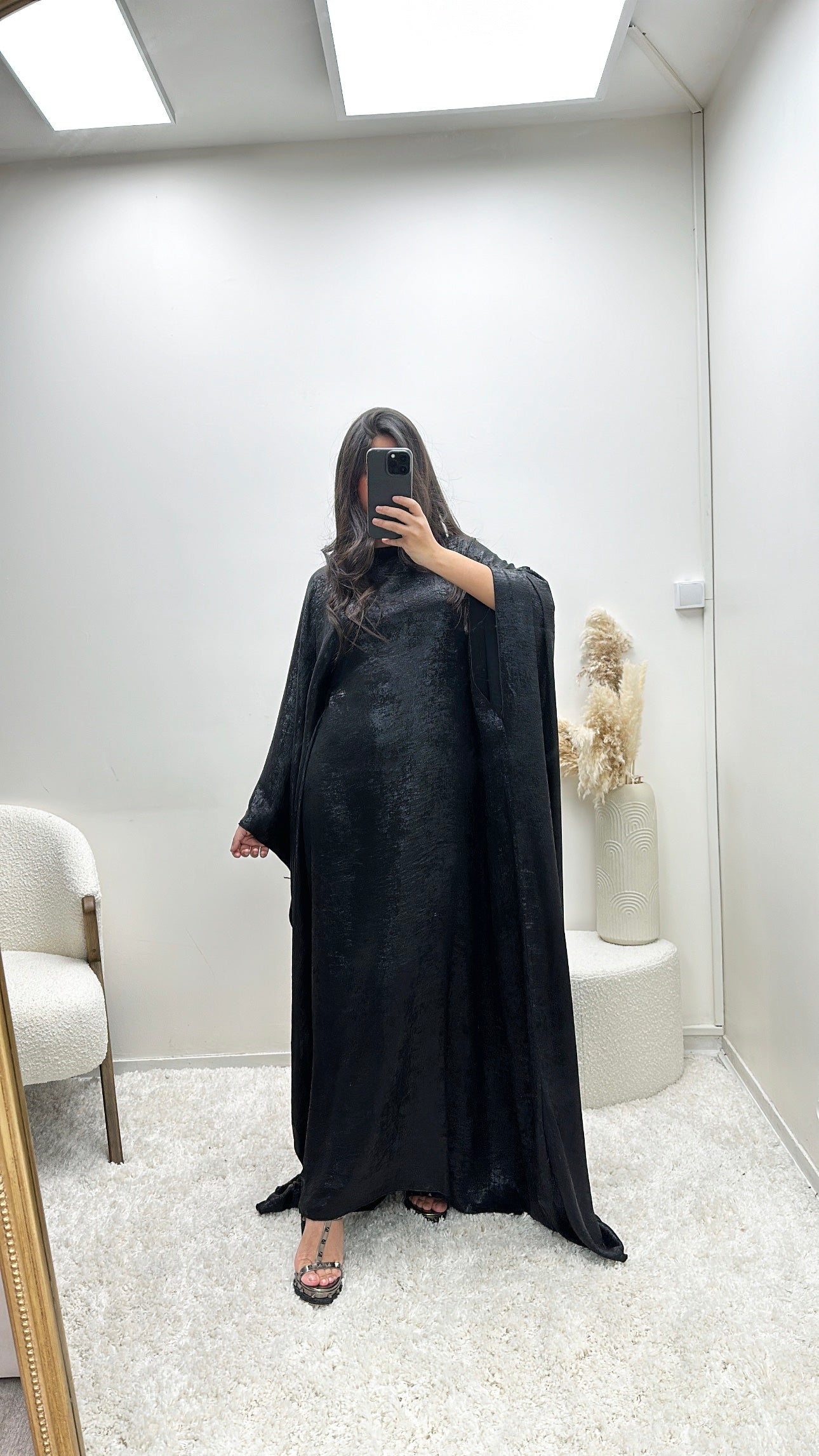 Abaya Noire À Manches Chauves-Souris Oran