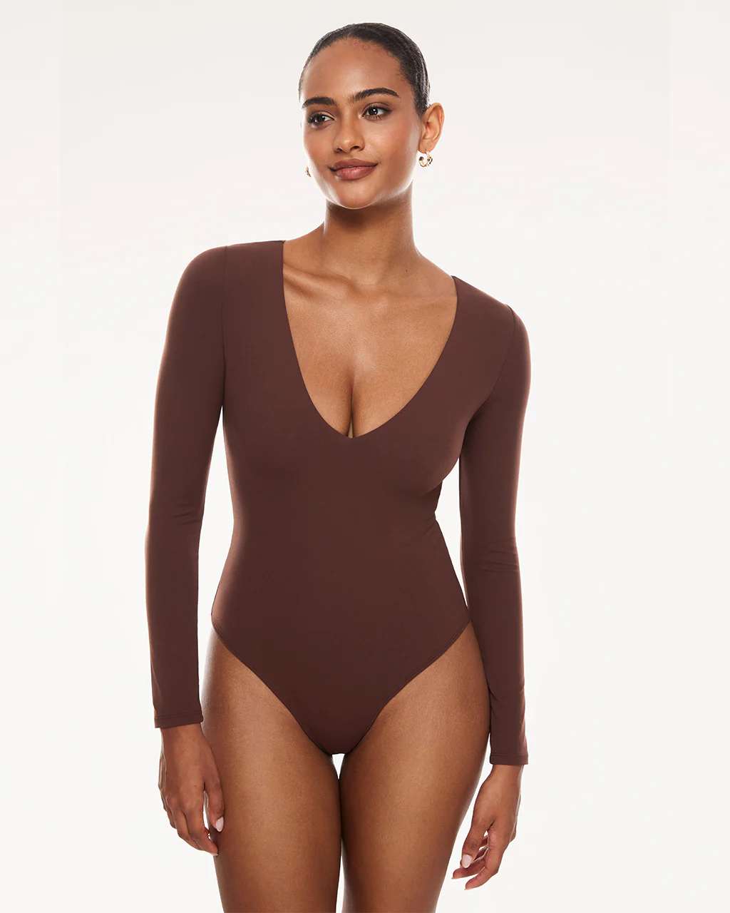 V Neck Long Sleeve Bodysuit